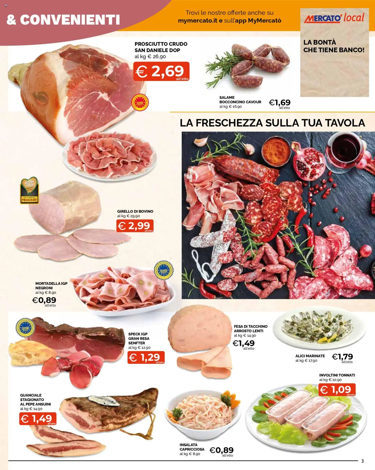 Volantino Mercatò del 20.04.2026 | Pagina: 3 | Prodotti: Speck, Arrosto, Prosciutto Crudo, Guanciale