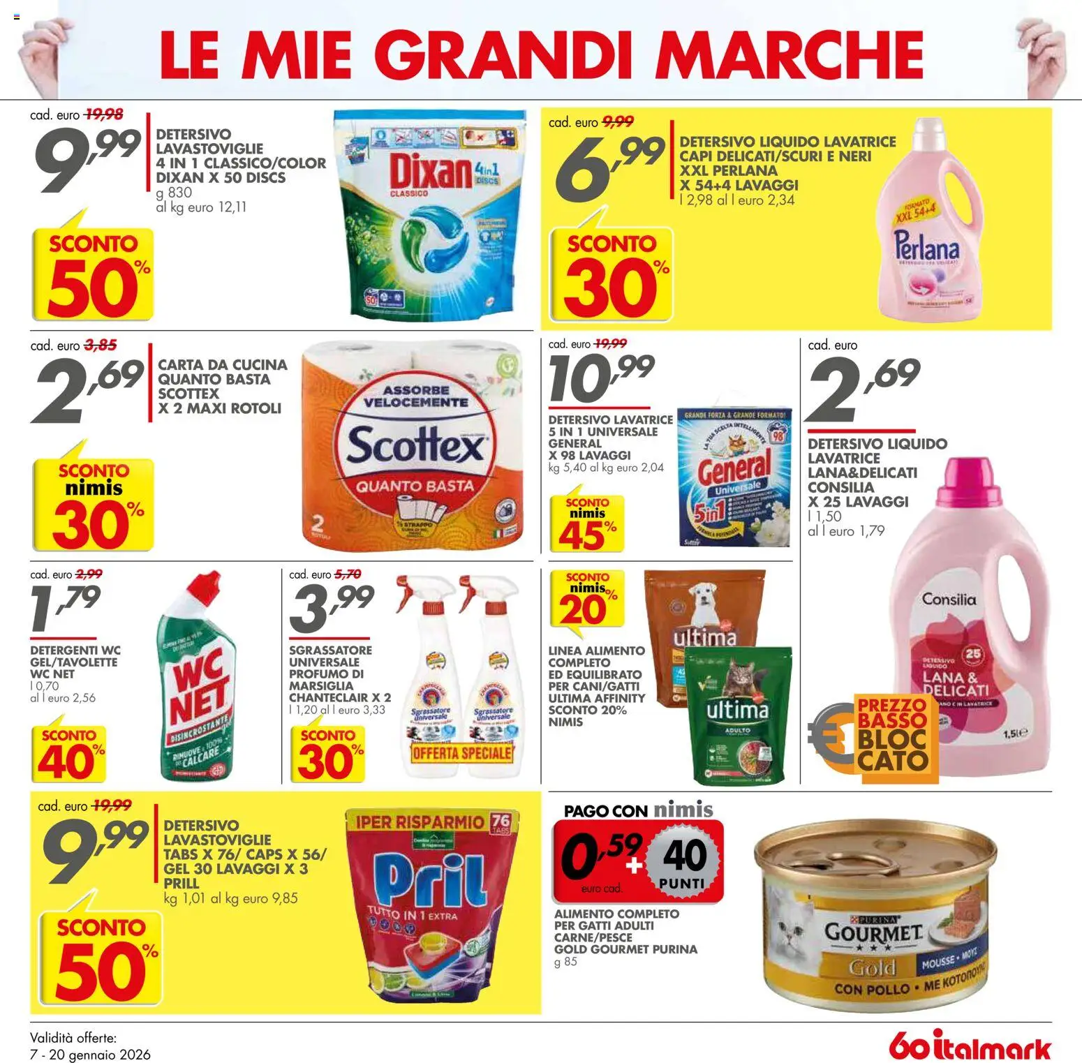 Volantino Italmark del 07.01.2026 | Pagina: 5 | Prodotti: Pollo, Sgrassatore, Lavastoviglie, Profumo