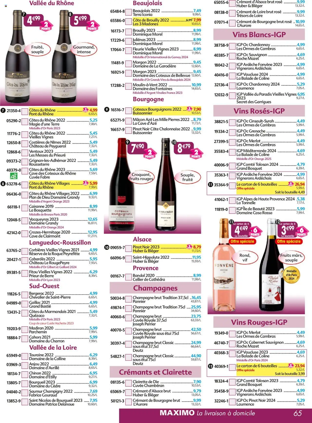  | Page: 65 | Produits: Étui, Crémant de bourgogne, Clairette de die, Tonnelle