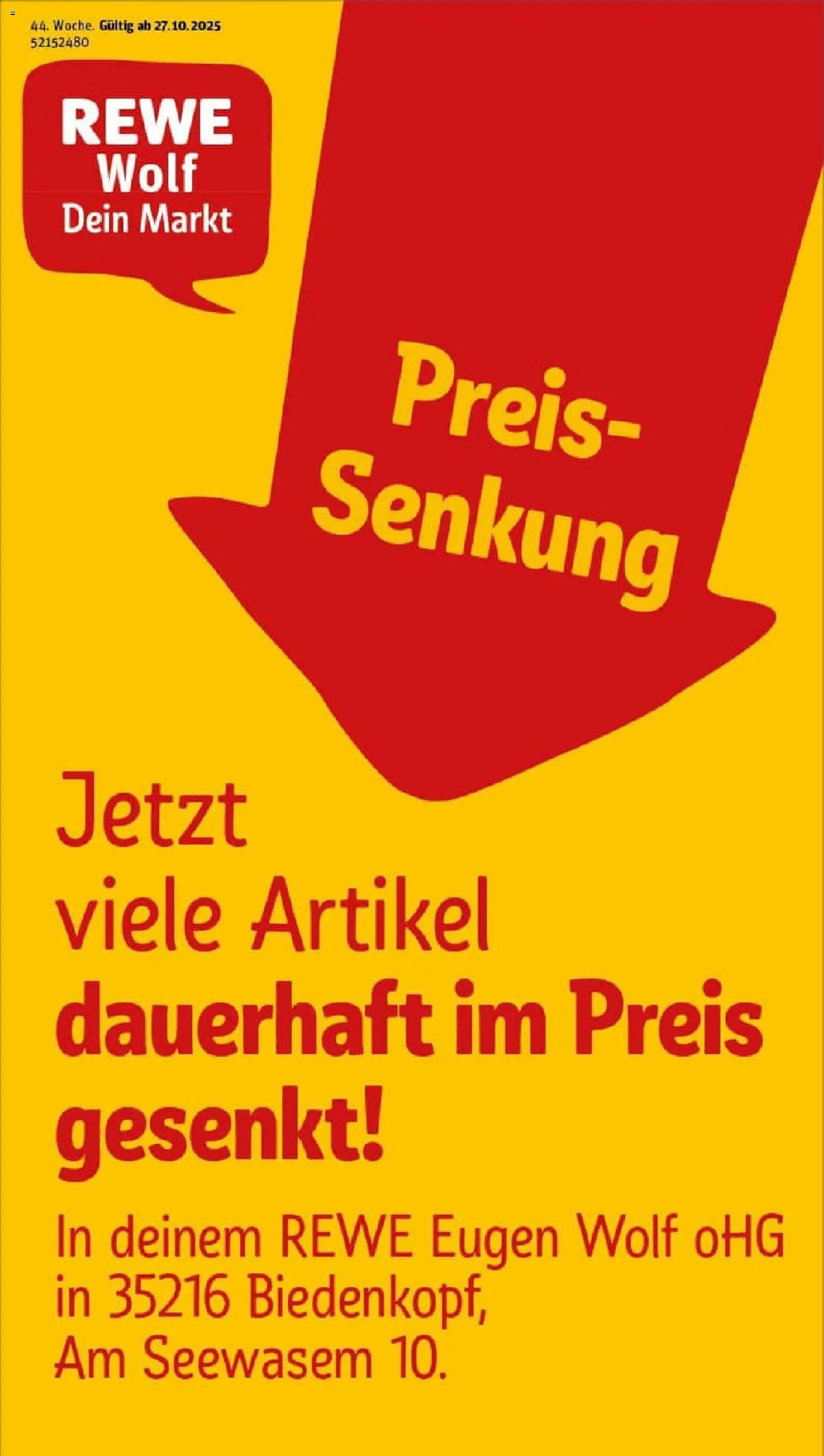 Rewe prospekt Biedenkopf	 – gültig ab 26.10.2025 | Seite: 1