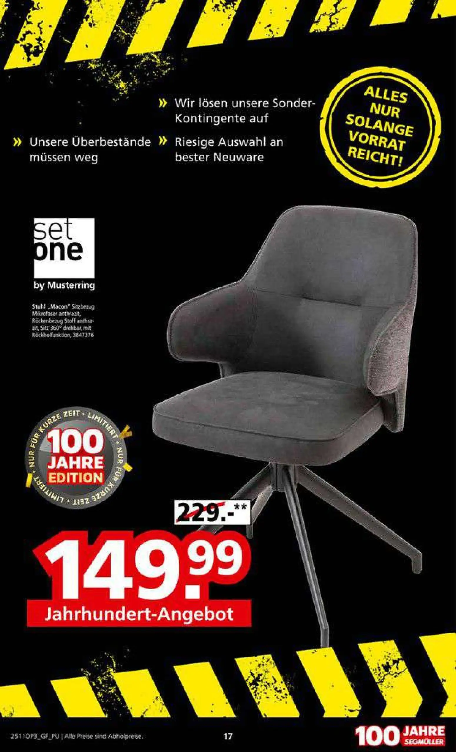 Segmüller Lagerausverkauf bei Segmüller – gültig ab 22.11.2025 | Seite: 17 | Produkte: Stuhl