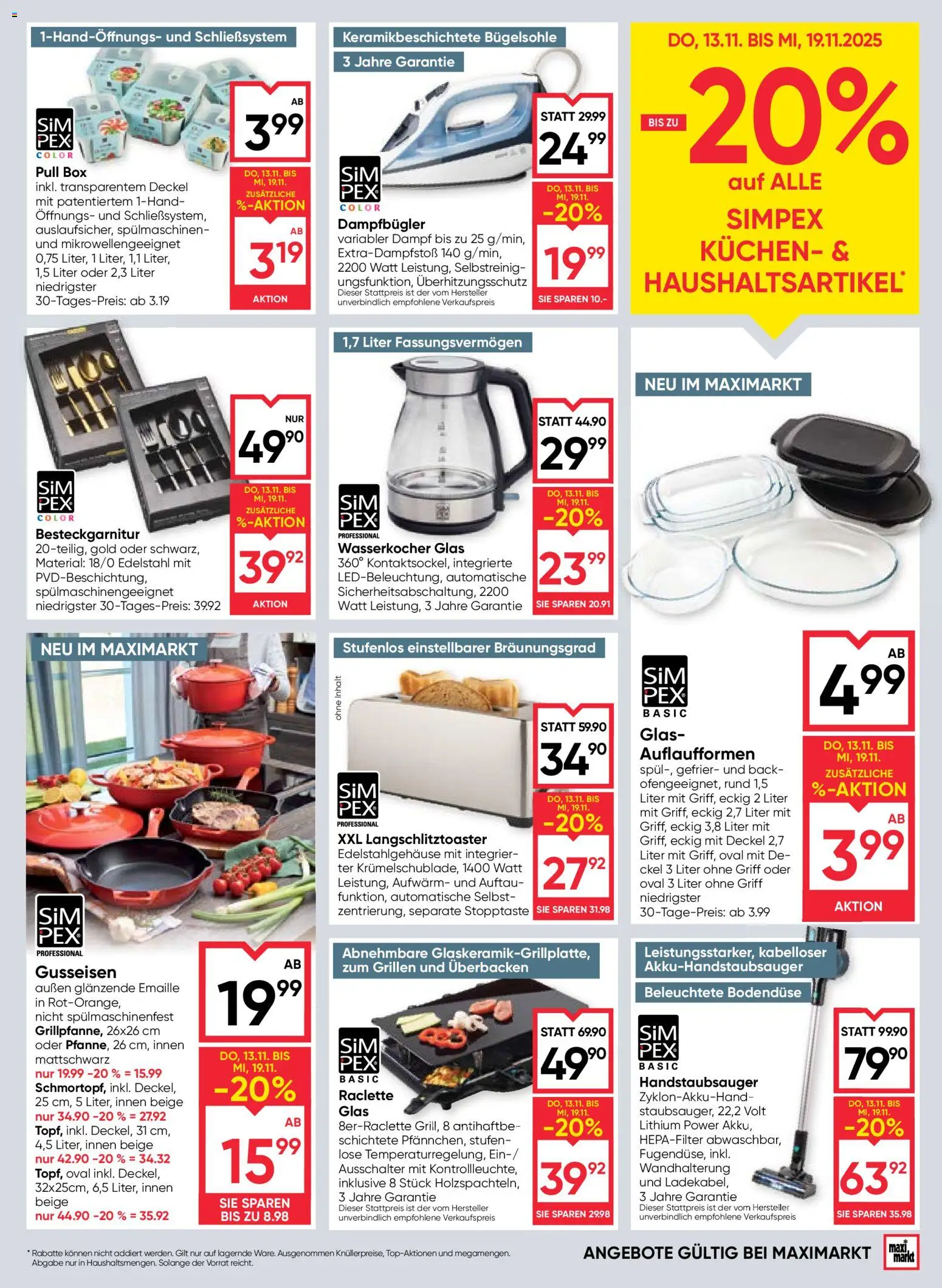 Maximarkt Flugblatt gültig ab 13.11.2025 | Seite: 19 | Produkte: Wasserkocher, Box