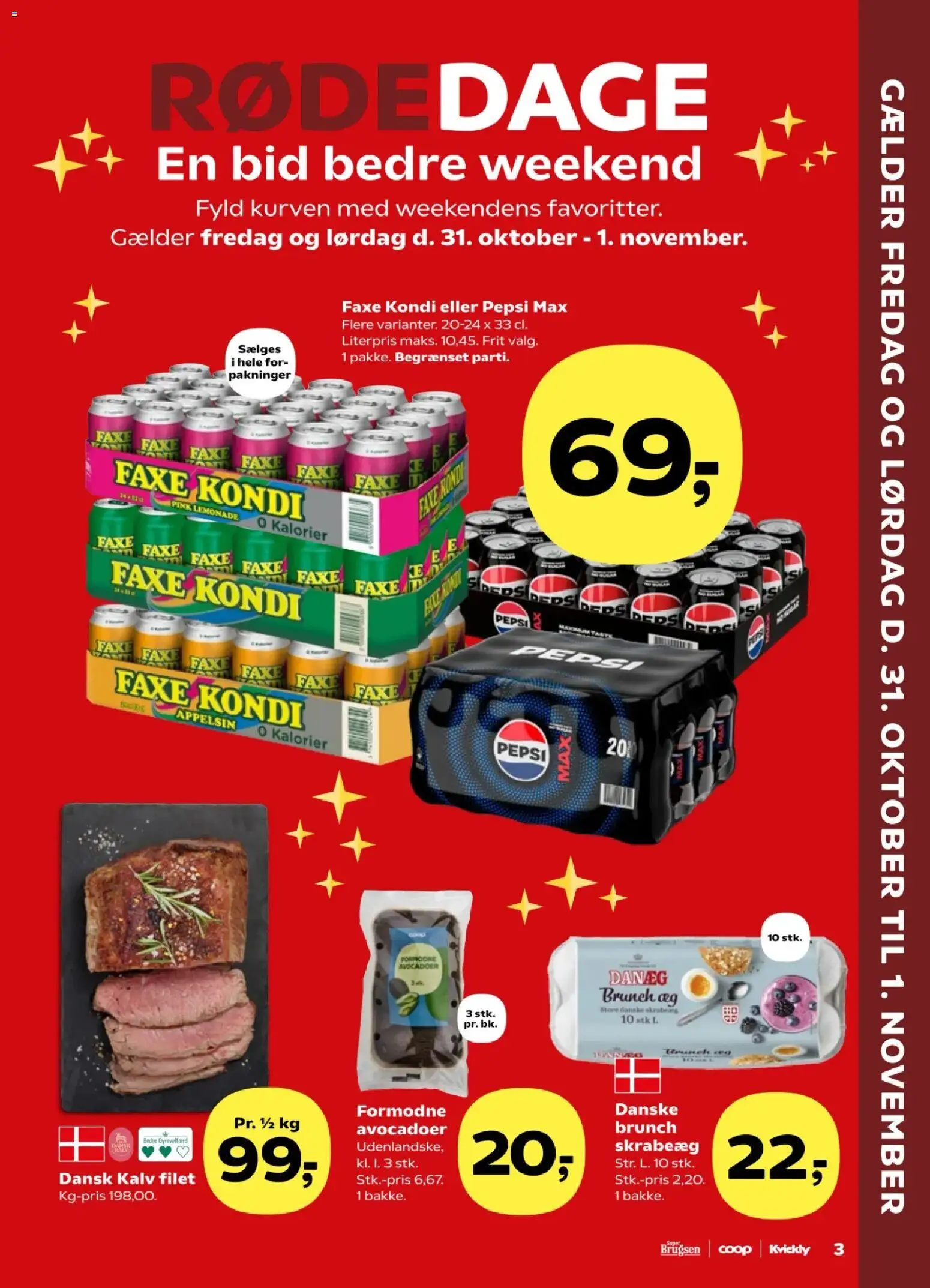 Kvickly tilbudsavis – gyldig fra 31.10.2025 | Side: 3 | Produkter: Æg, Faxe Kondi, Pepsi, Pepsi Max