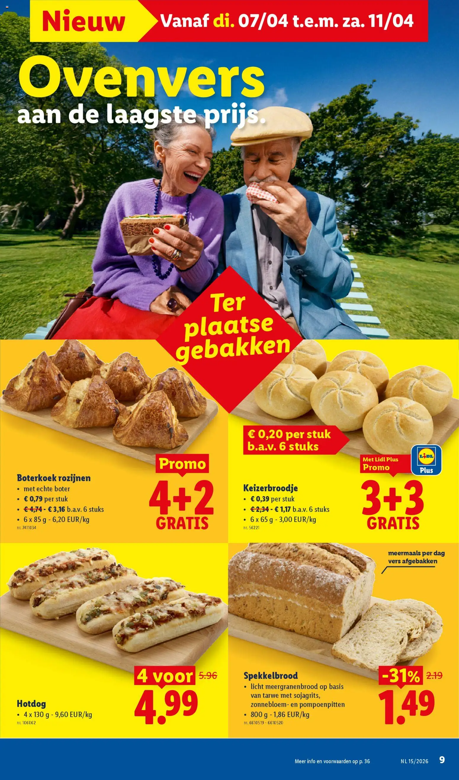 {H1} | Pagina: 9 | Producten: Hotdog, Rozijnen, Tarwe, Boter