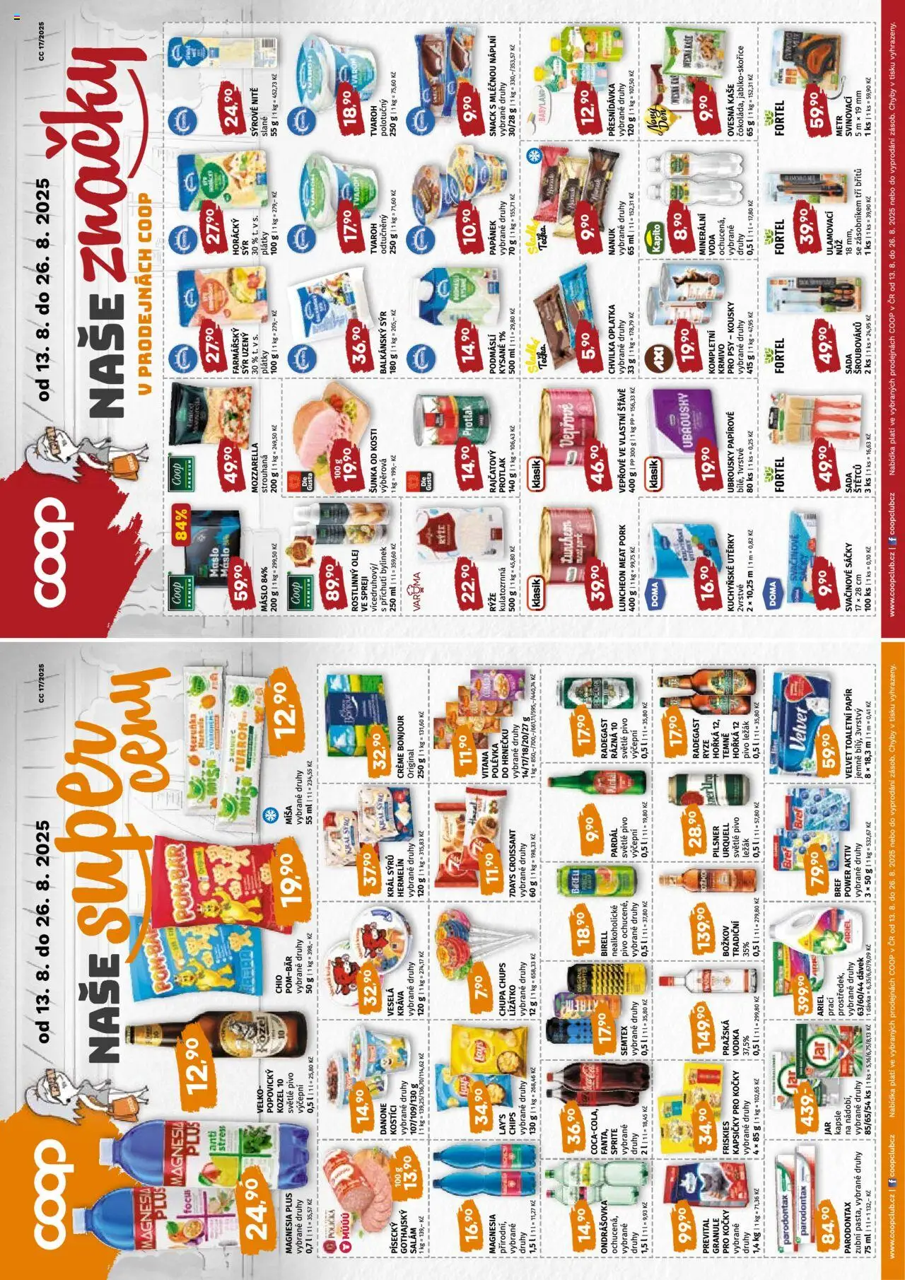 Coop leták - Západočeský region od 13.08.2025 | Strana: 4 | Produkty: Ondrášovka, Kostici, Šunka od kosti, Kozel
