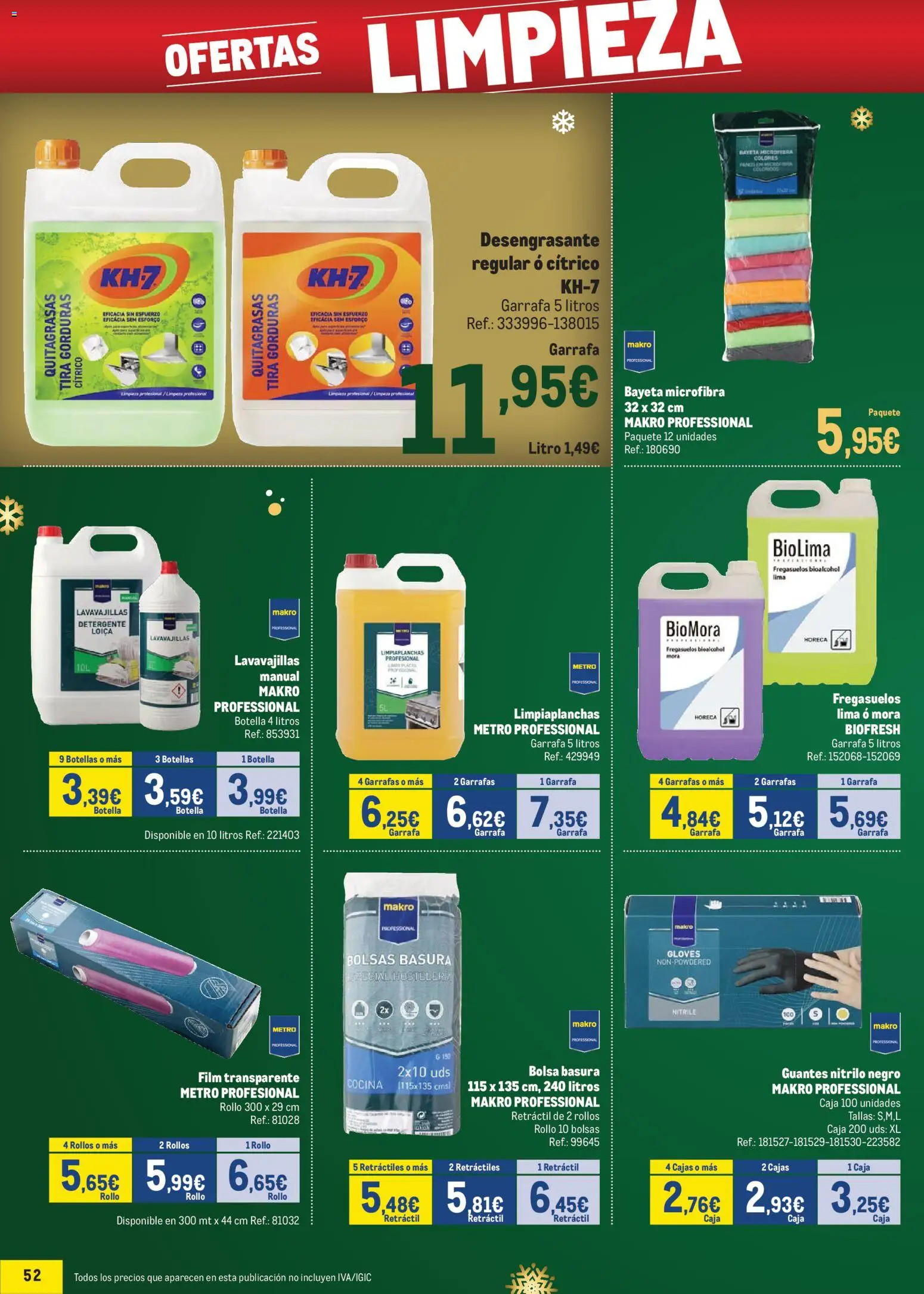Makro - Precios Centro │ válido desde el 24.11.2025 | Página: 52 | Productos: Lima, Detergente, Lavavajillas, Caja