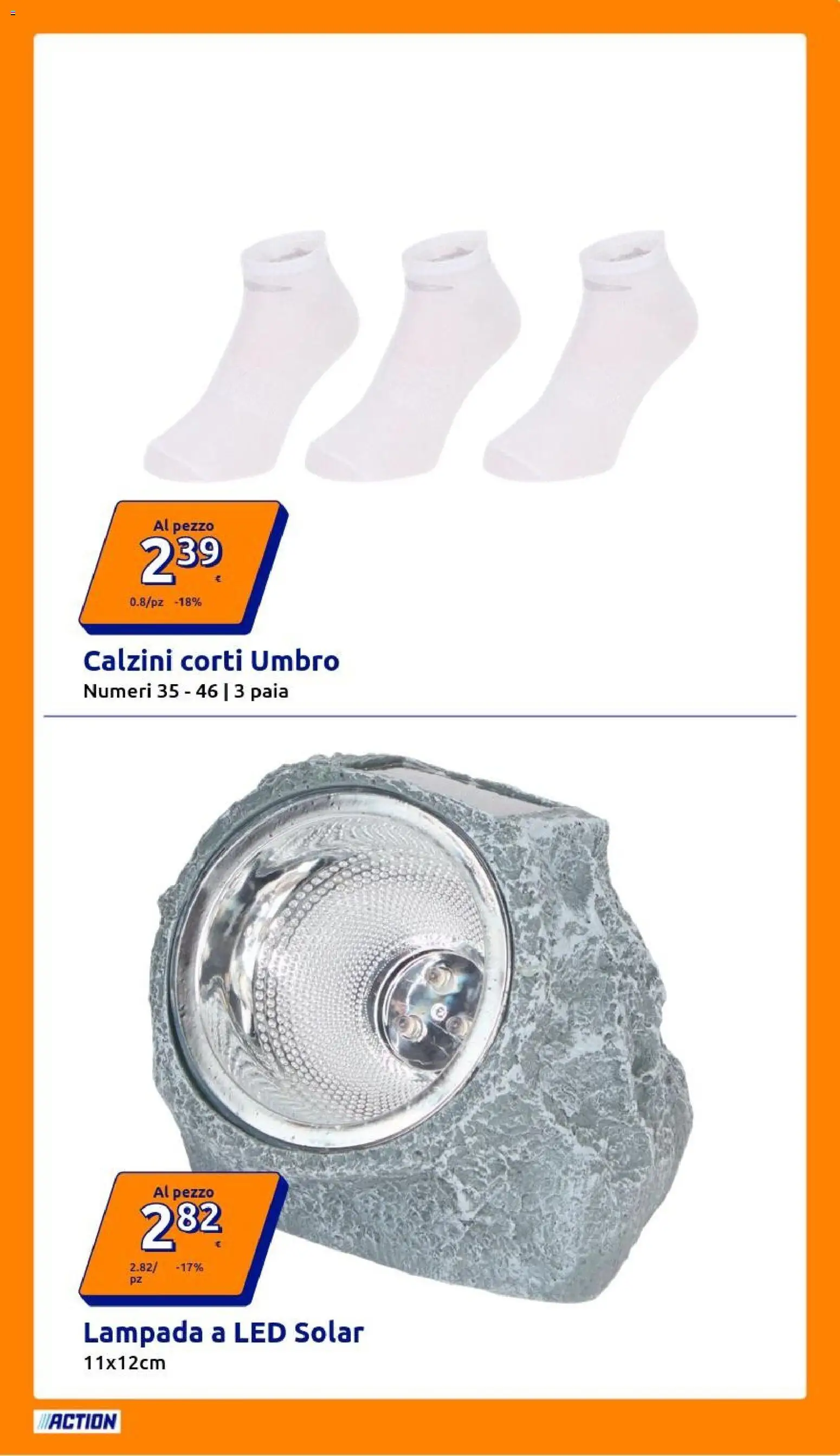 Volantino Action del 25.02.2026 | Pagina: 17 | Prodotti: Calzini, Lampada