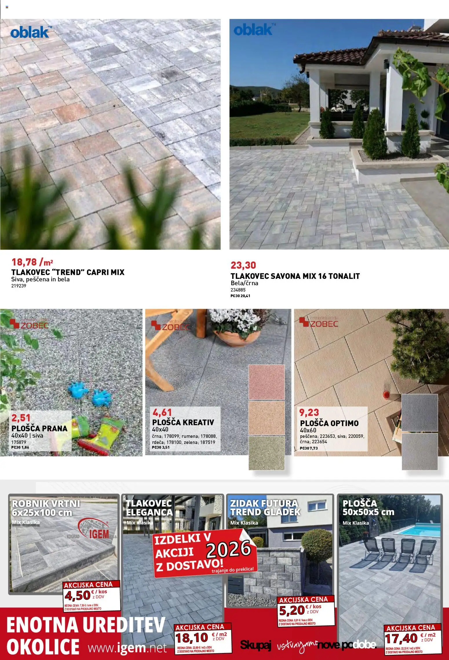 Novi Inpos katalog ponudbe – veljaven od 09.04.2026 | Stran: 27 | Izdelki: Kos, Zidak, Robnik, Tlakovec