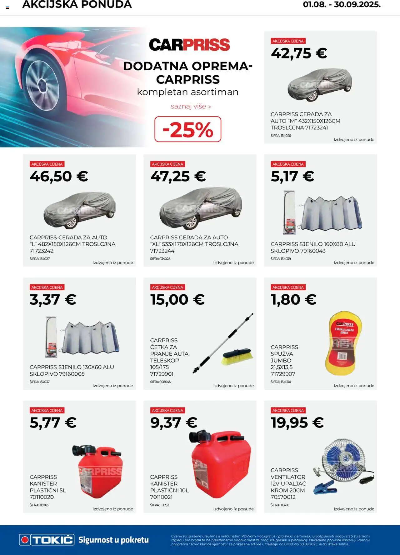 Tokić katalog | vrijedi od 18.08.2025 | Stranica: 6 | Proizvodi: Ventilator, Spužva, Četka, Kanister