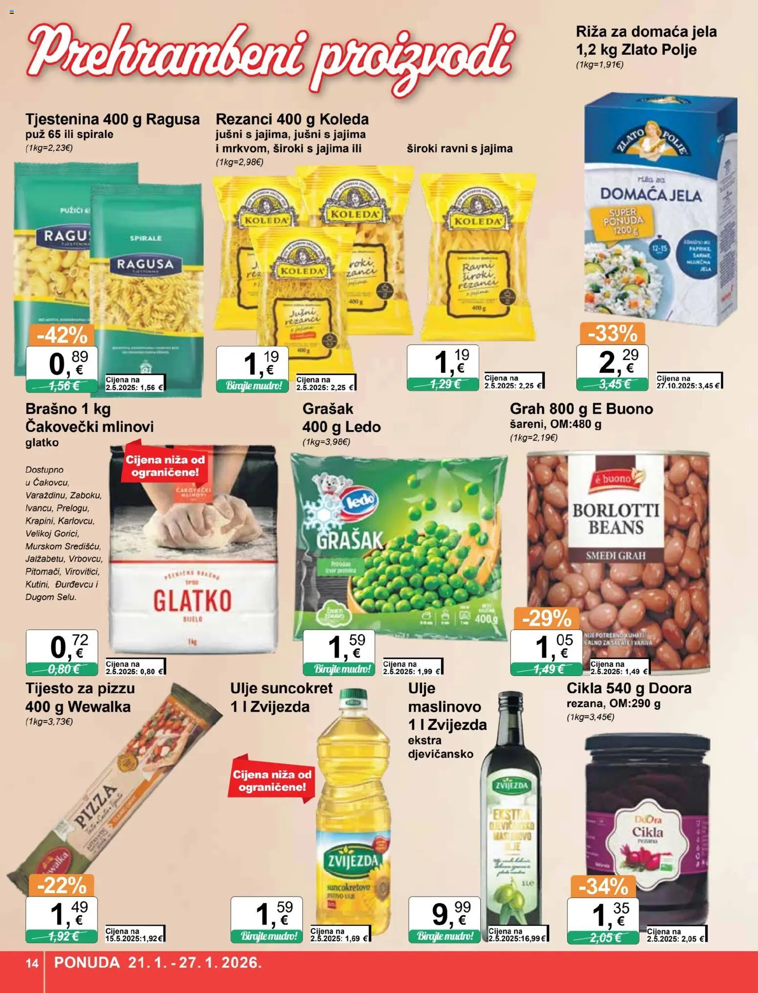 KTC katalog | vrijedi od 21.01.2026 | Stranica: 14 | Proizvodi: Ulje, Pizza, Ledo, Cikla