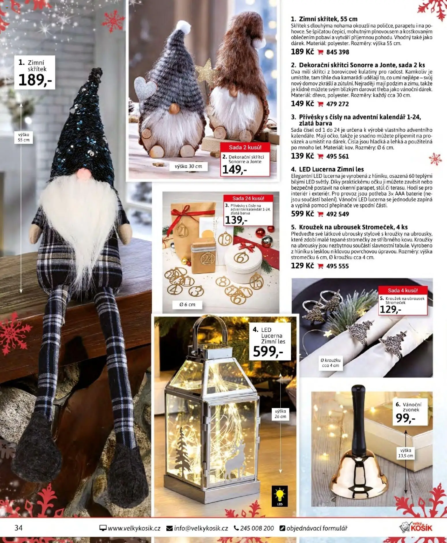 Velký Košík katalog listopad 2025 od 01.11.2025 | Strana: 34 | Produkty: Adventní kalendář, Ubrousky, Kalendář, Stůl