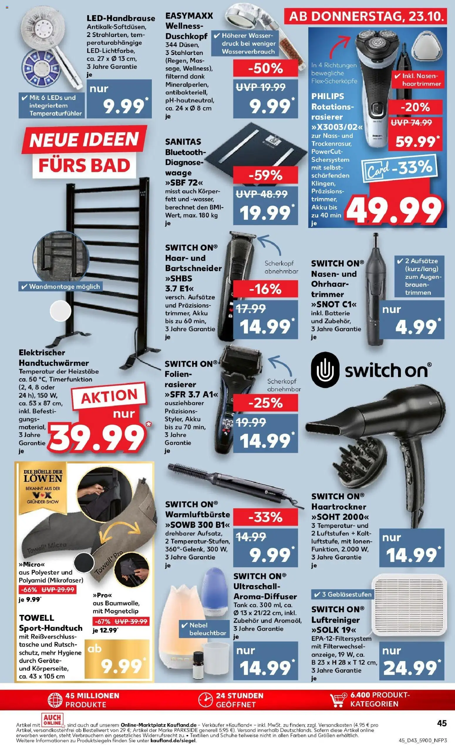 Kaufland prospekt Potsdam	 – gültig ab 27.10.2025 | Seite: 45 | Produkte: Philips, Rasierer, Haartrockner, Duschkopf