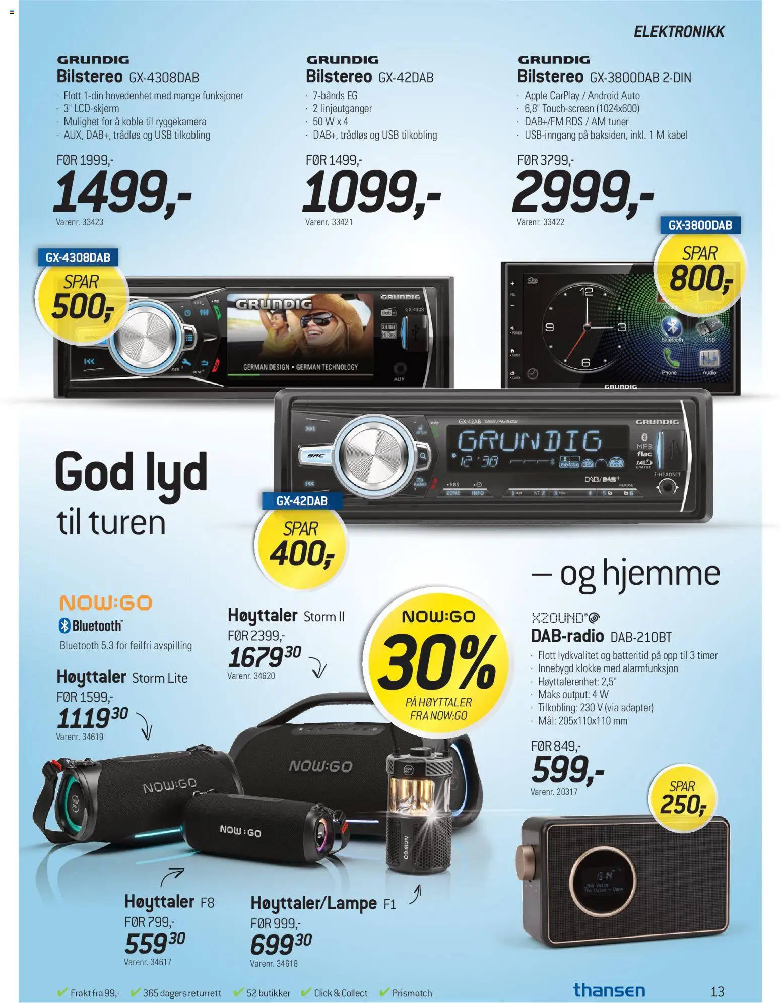 {H1} | Side: 13 | Produkter: Lyd, Adapter, Høyttaler, Usb