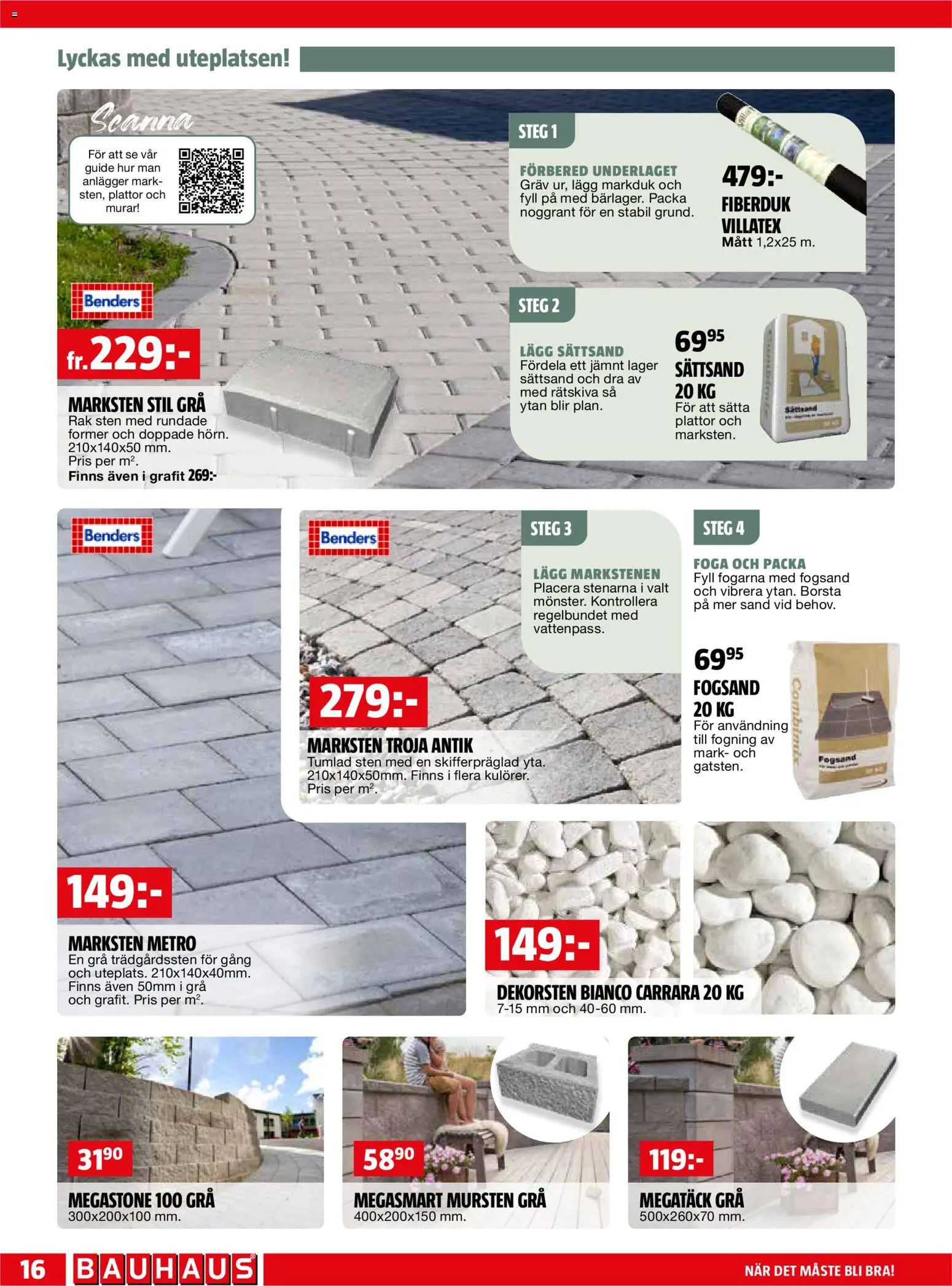 Bauhaus reklamblad aktuell från 01.04.2026 | Sida: 16 | Produkter: Borsta, Dekorsten, Tröja