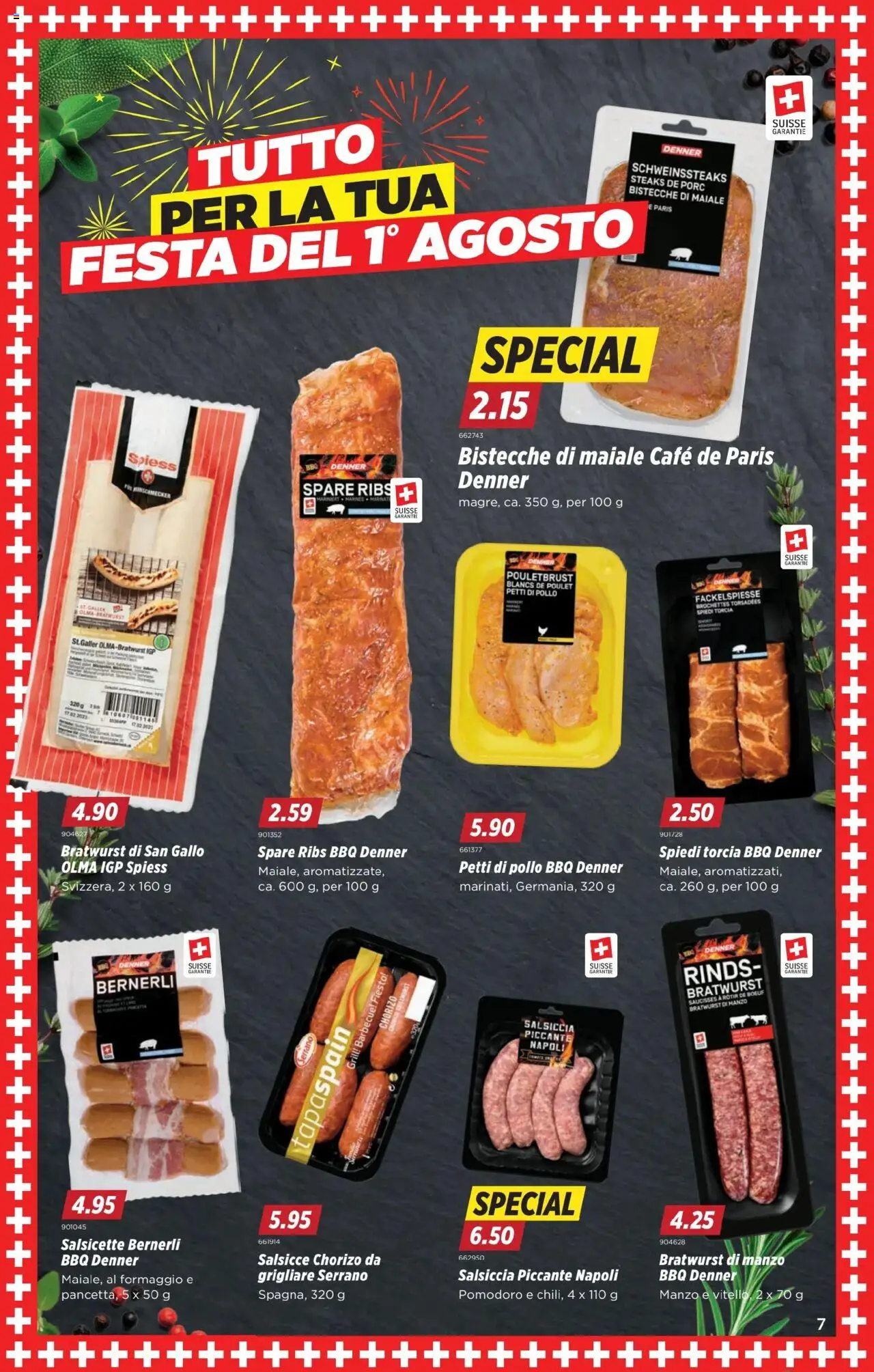 Denner Aktionen IT ab 29.07.2025 | Seite: 7 | Produkte: Pouletbrust, Spare Ribs, Grill