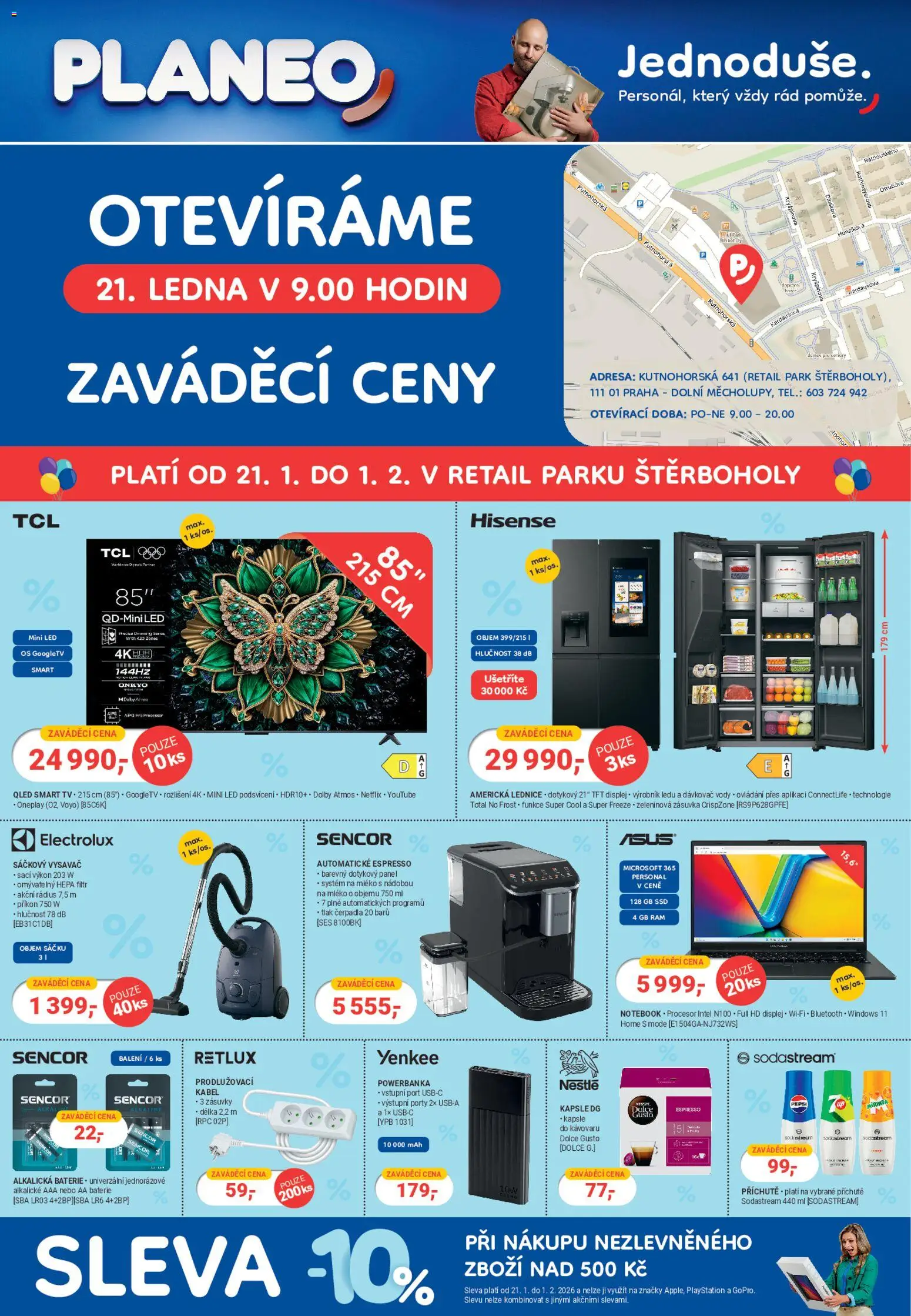 Planeo Elektro leták od 21.01.2026 | Strana: 1 | Produkty: Pepsi, Kapsle, Dávkovač, Playstation