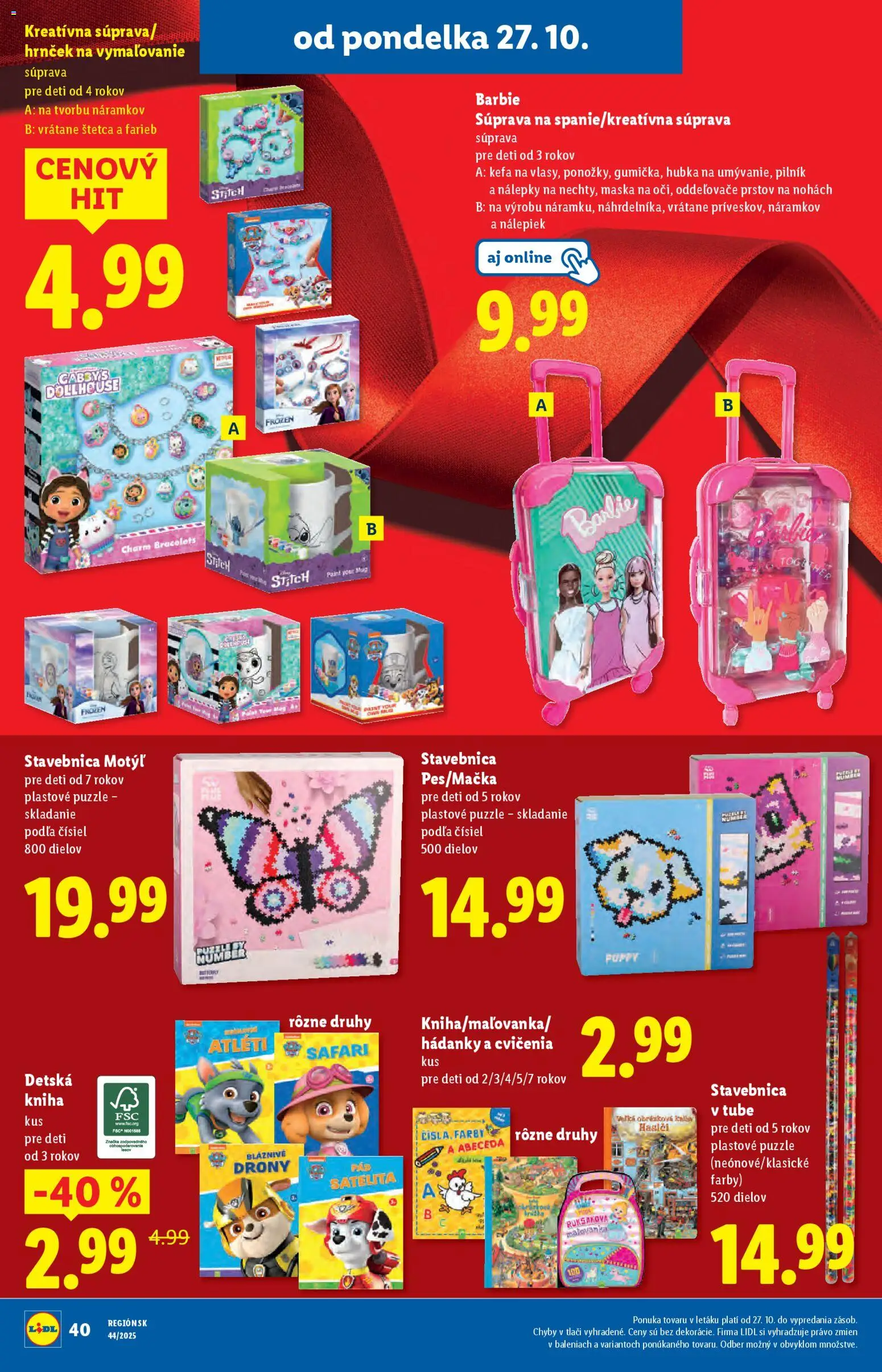 Nové Lidl akcie – leták je platný od 27.10.2025 | Strana: 52 | Produkty: Hubka, Kefa, Maska, Puzzle