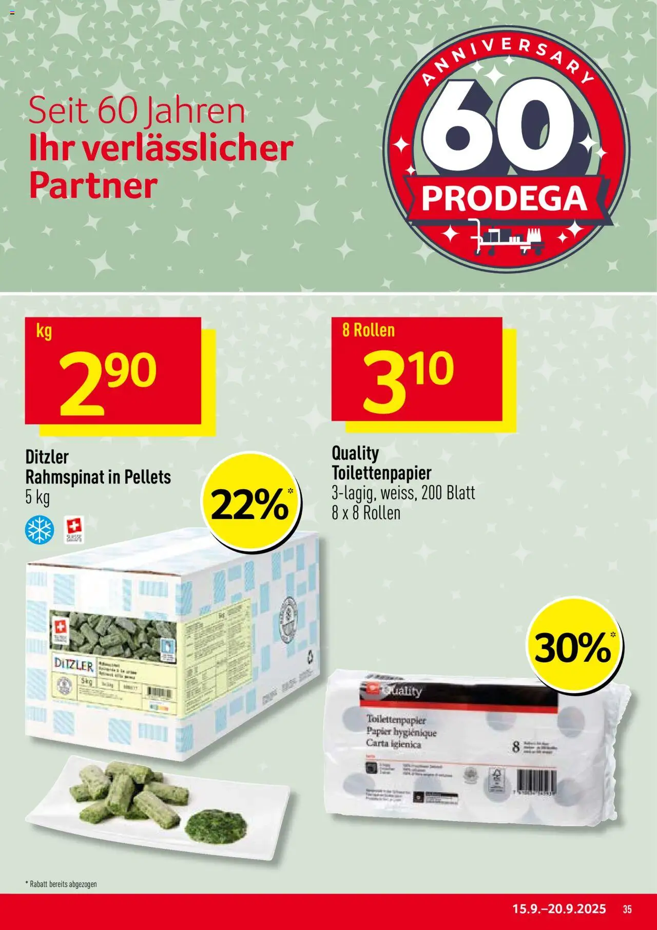 Prodega Aktionen – gültig ab 15.09.2025 | Seite: 35 | Produkte: Toilettenpapier