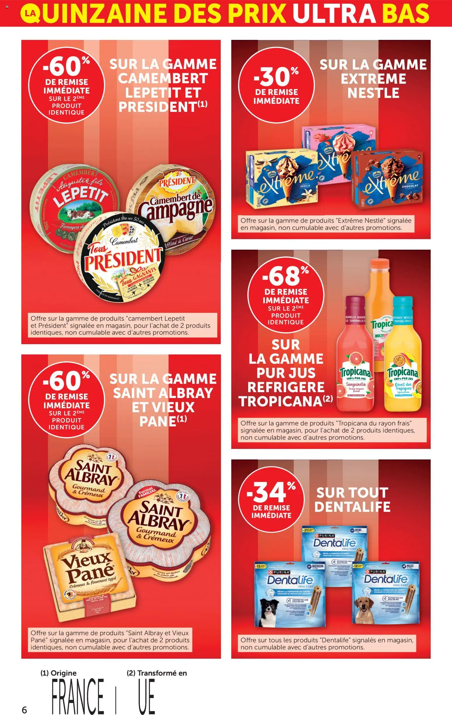 {H1} | Page: 6 | Produits: Réveil, Chocolat, Jus, Camembert