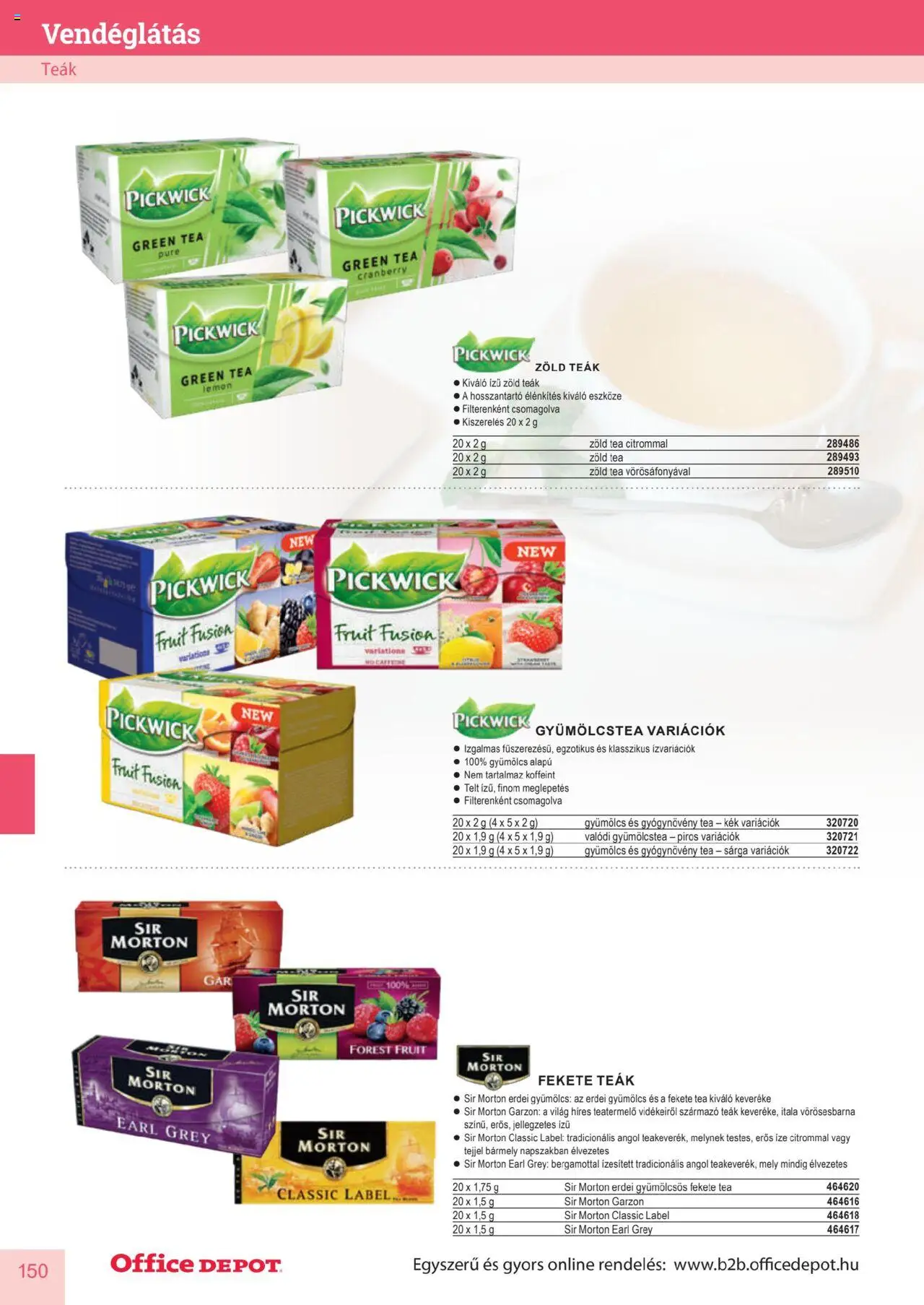Office Depot akciós ujság - amely érvényes a következő dátumtól: 10.04.2025 | Oldal: 150 | Termékek: Gyümölcs, Gyümölcstea, Zöld tea, Tea