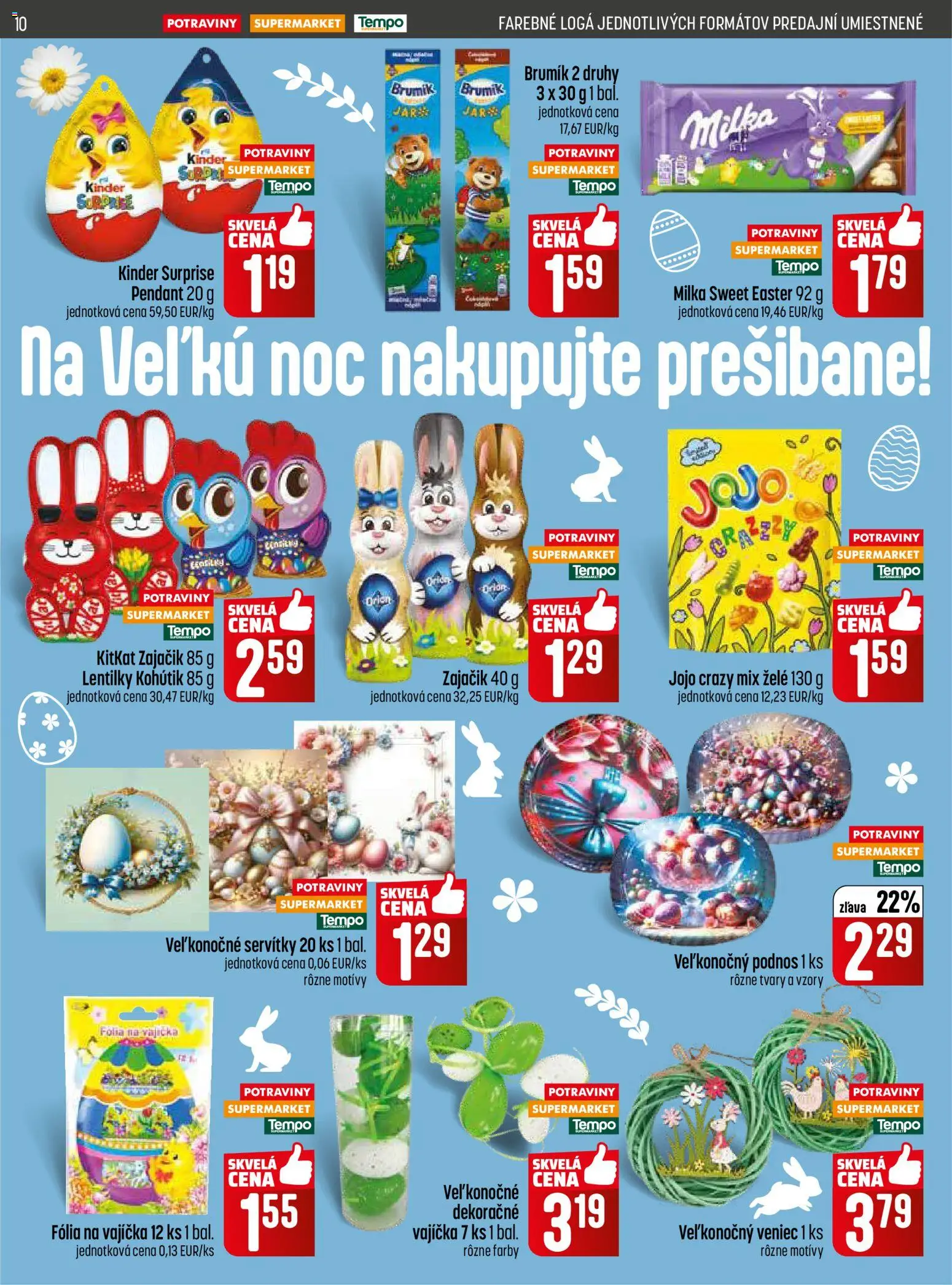 Nové COOP Jednota akcie – leták je platný od 12.03.2026 | Strana: 10 | Produkty: Kinder, Kinder Surprise, Milka