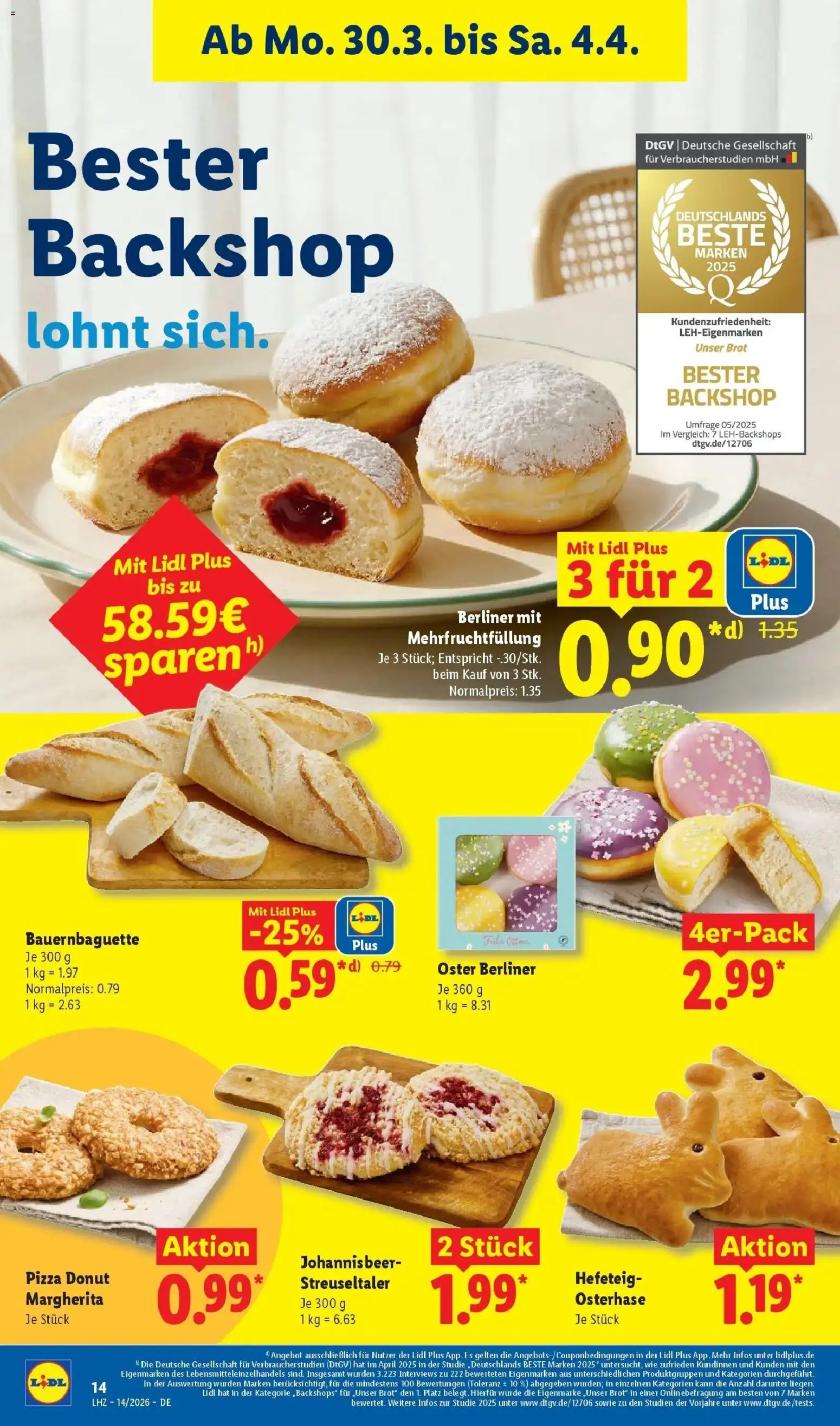 Lidl Prospekt Hof-innenstadt – gültig ab 30.03.2026 | Seite: 32 | Produkte: Berliner, Brot, Pizza