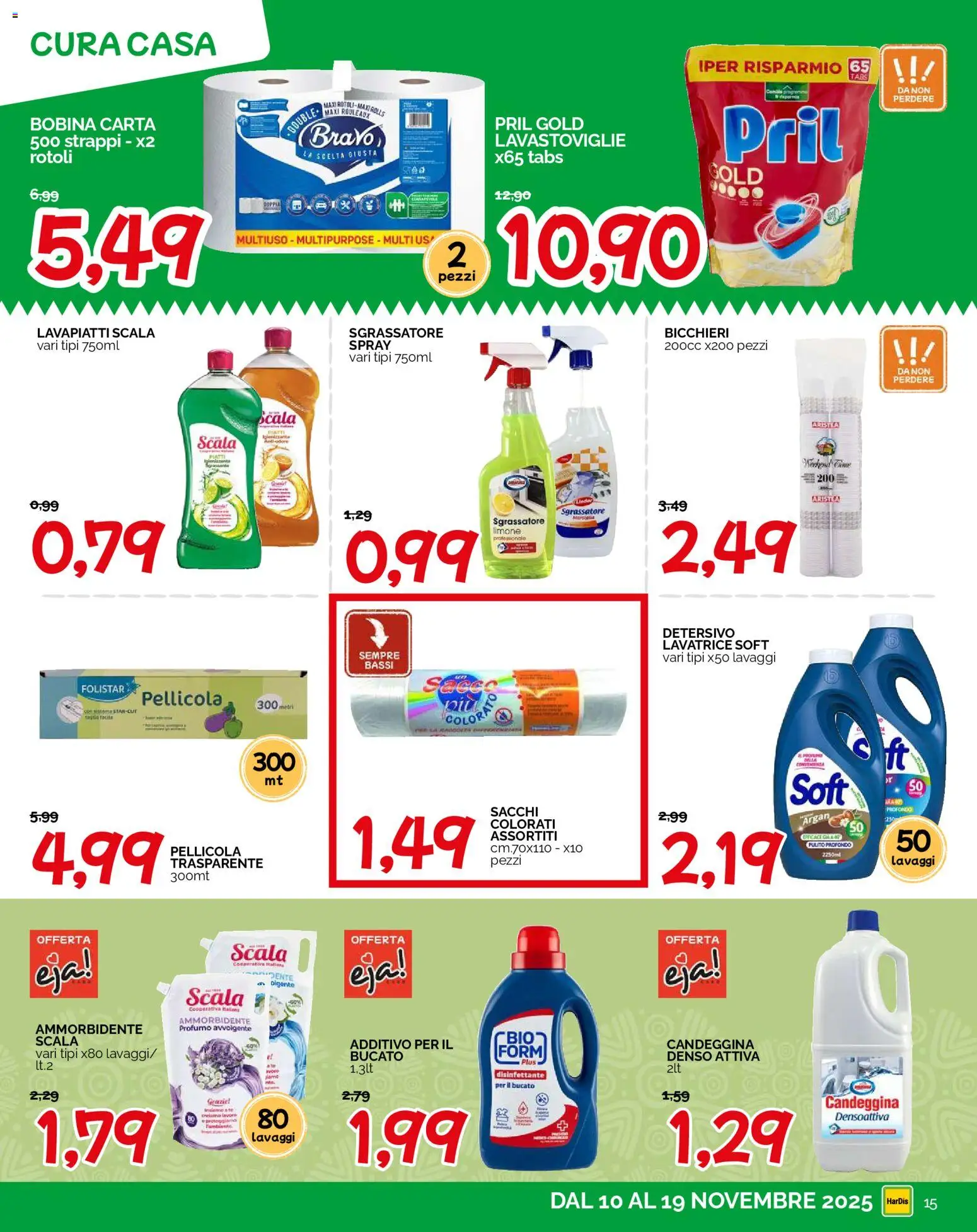 Volantino HarDis del 10.11.2025 | Pagina: 15 | Prodotti: Ammorbidente, Candeggina, Limone, Lavastoviglie