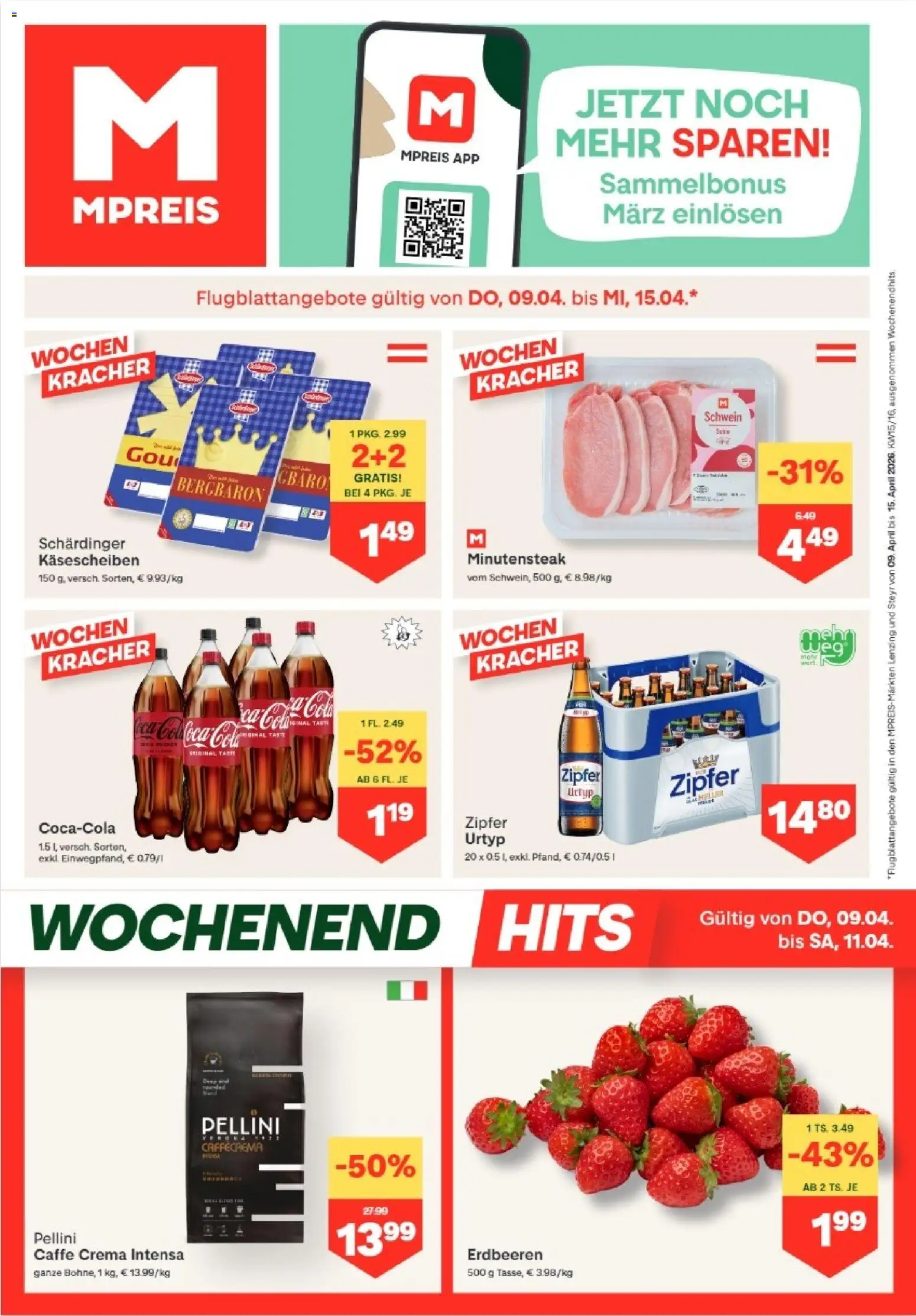 MPREIS Lenzing gültig ab 09.04.2026 | Seite: 1 | Produkte: Erdbeeren