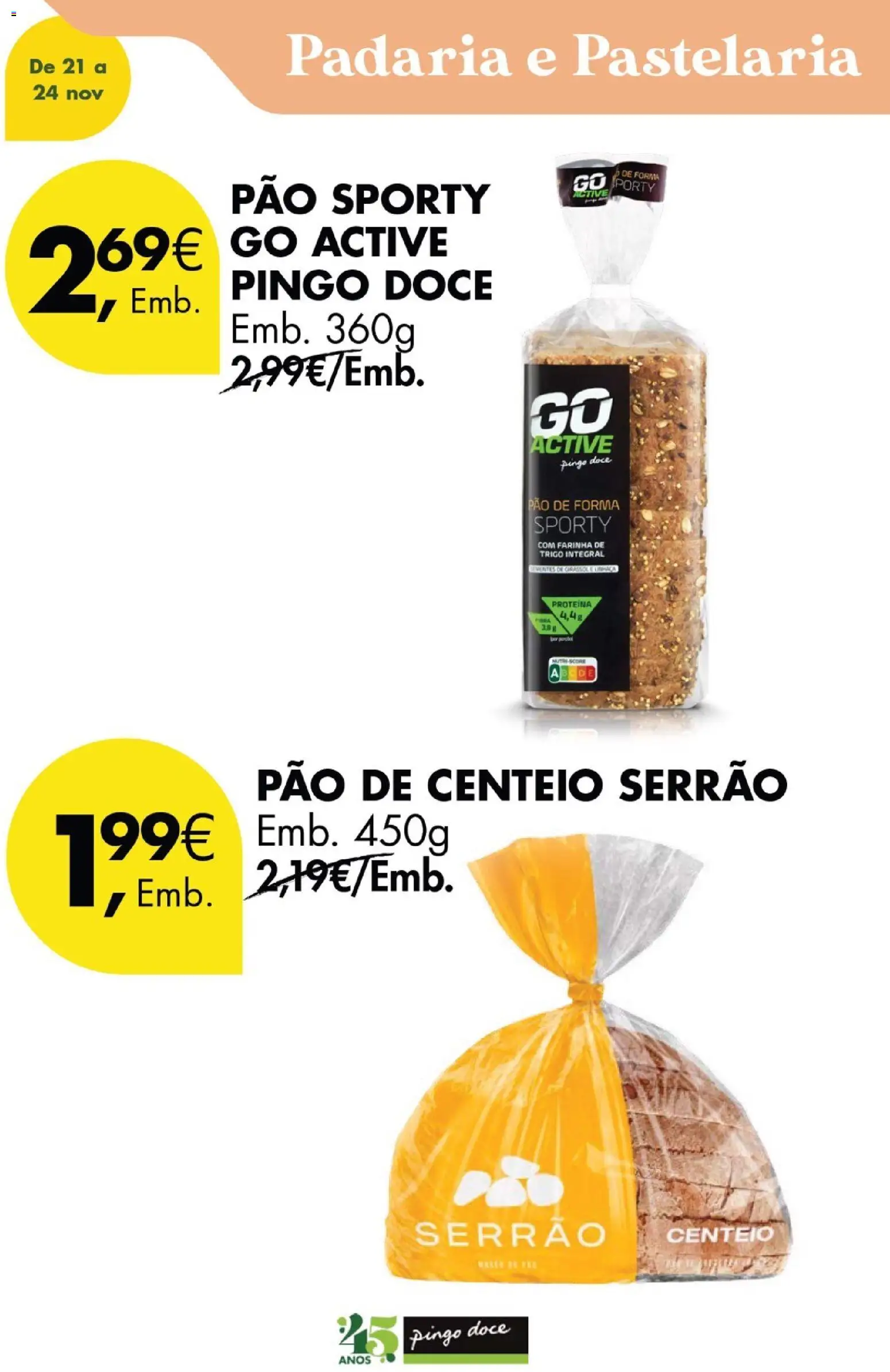 Pingo Doce Poupe este Fim de Semana │ válido de 21.11.2025 | Página: 15 | Produtos: Farinha de trigo, Centeio, Pão, Proteina