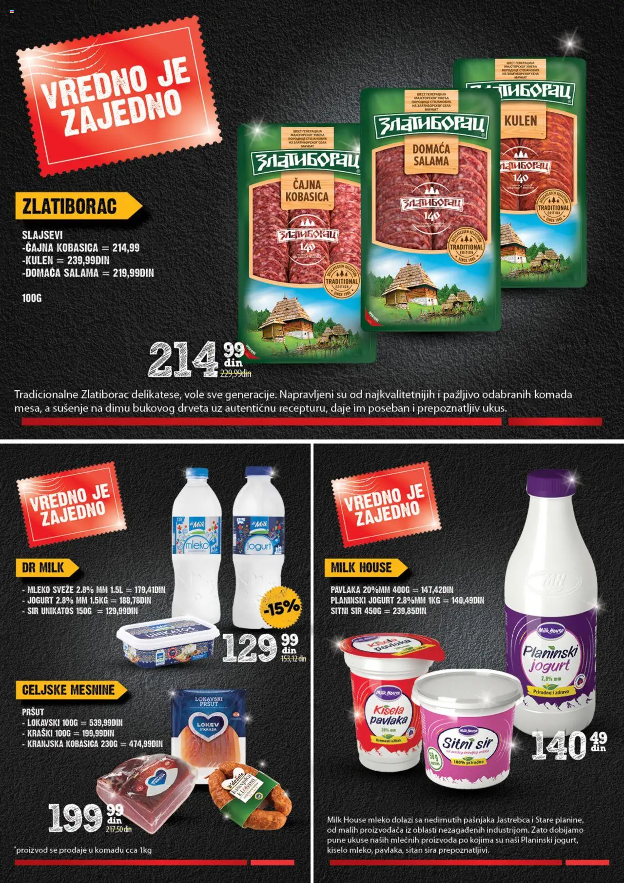 Idea katalog - važi od 16.10.2025 | Strana: 3 | Proizvode: Pršut, Mleko, Sir, Salama