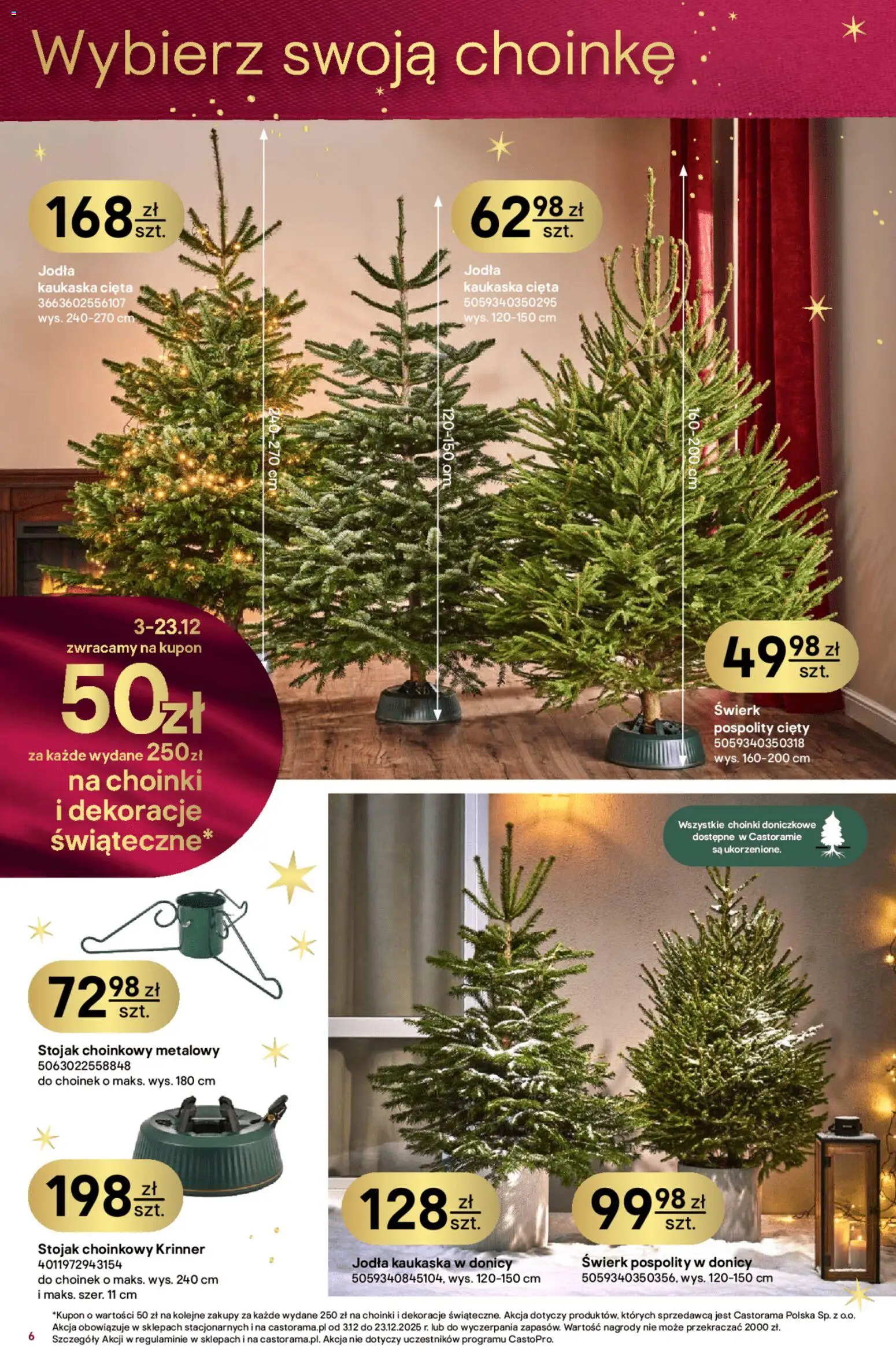 Castorama Gazetka od 03.12.2025 | Strona: 6 | Produkty: Jodła kaukaska