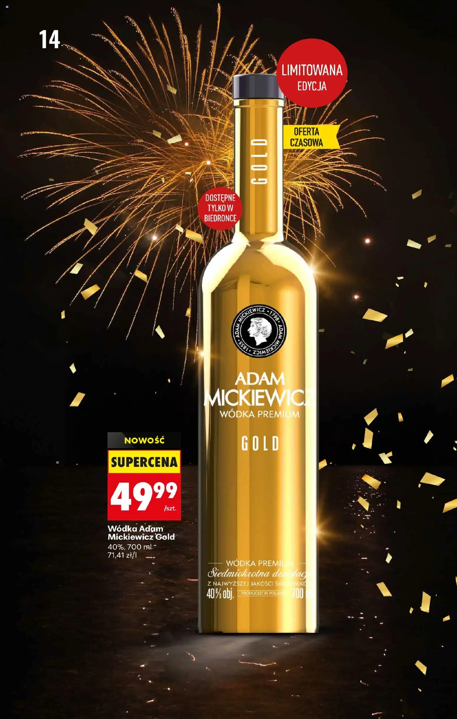Biedronka gazetka - Czas na toast od 27.12.2025 | Strona: 16 | Produkty: Vodka, Wódka
