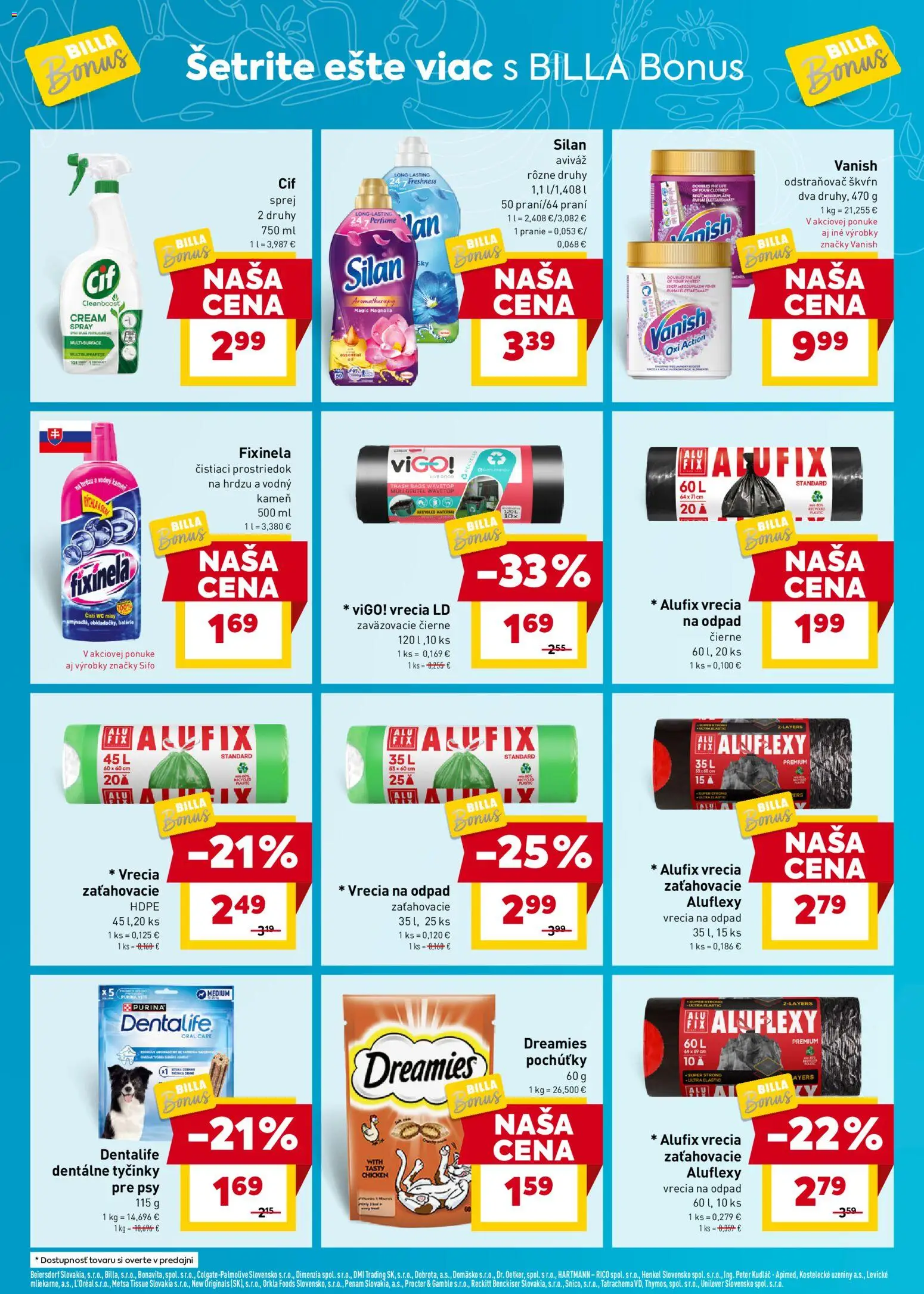 Nové Billa akcie – leták je platný od 19.11.2025 | Strana: 10 | Produkty: Wc, Silan, Aviváž, Čistiaci prostriedok