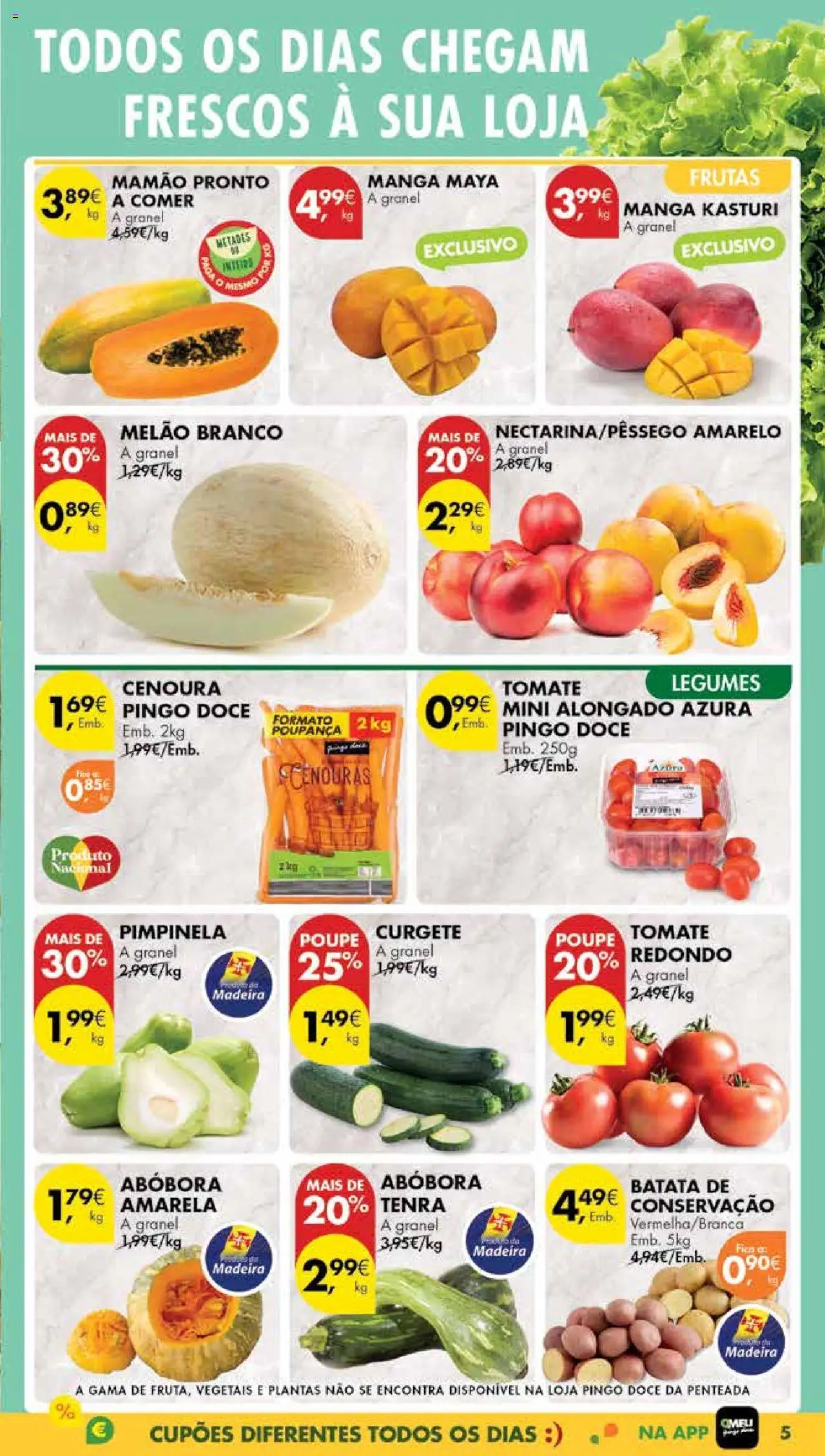Pingo Doce Poupe Esta Semana Madeira │ válido de 12.08.2025 | Página: 5 | Produtos: Abóbora, Tomate, Cenoura, Mamão