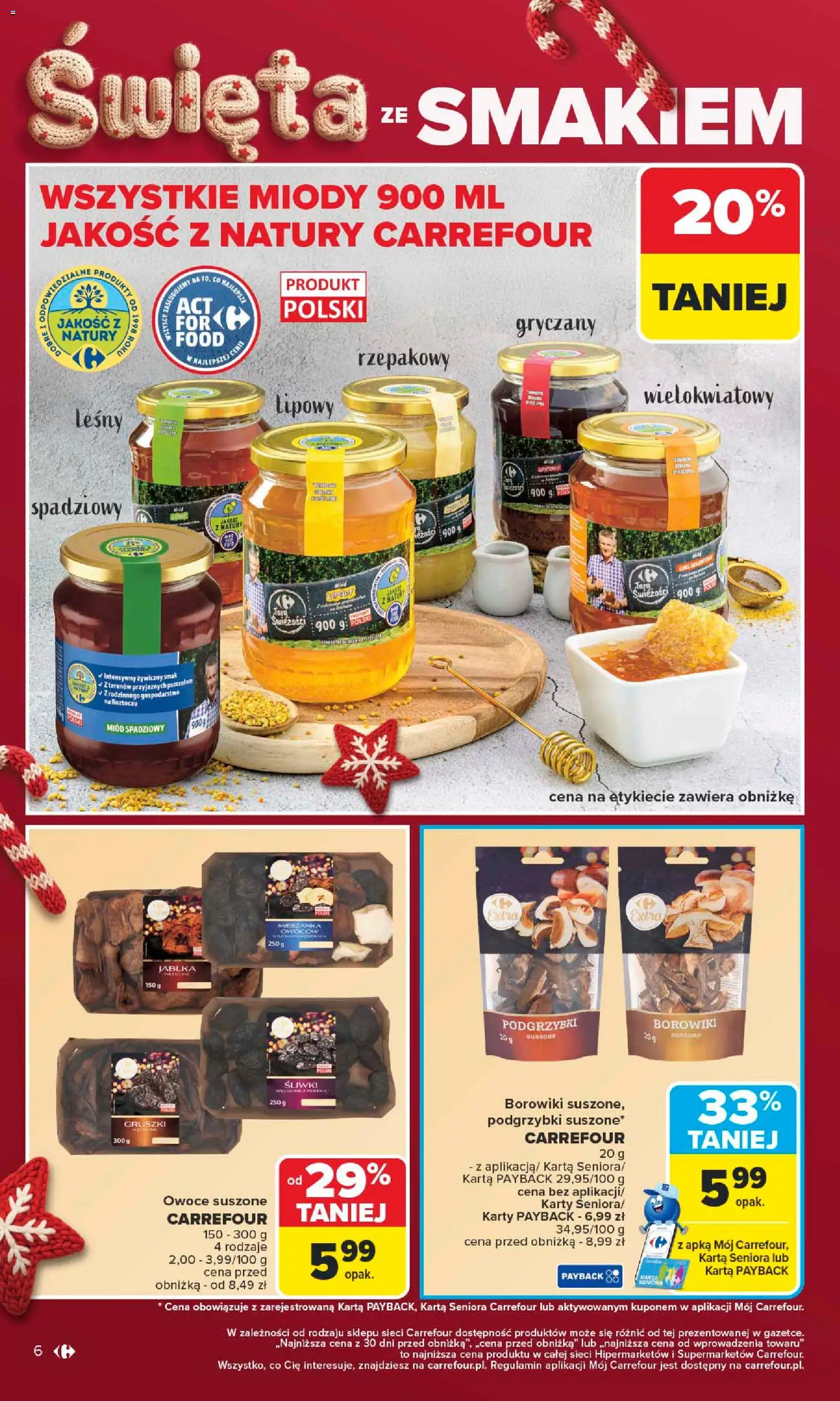 Carrefour Black Friday od 24.11.2025 | Strona: 6 | Produkty: Karta, Miód, Jabłka, Owoce