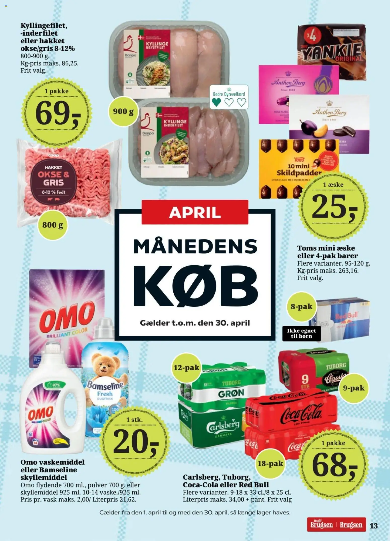 Dagli'Brugsen tilbudsavis – gyldig fra 24.04.2026 | Side: 13 | Produkter: Chokolade, Coca Cola, Skyllemiddel, Cola