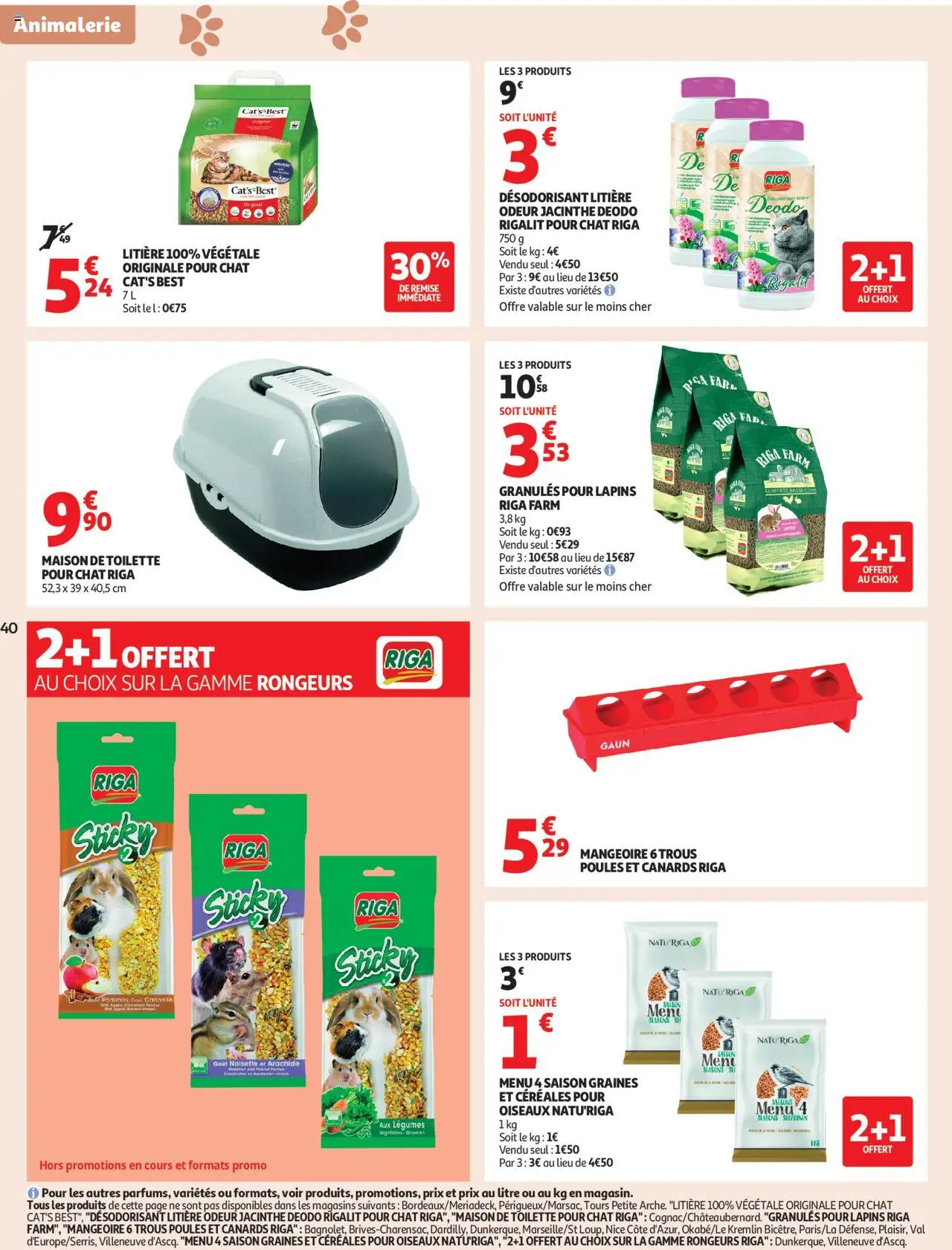  | Page: 40 | Produits: Litière, Déodorant, Cannelle, Céréales