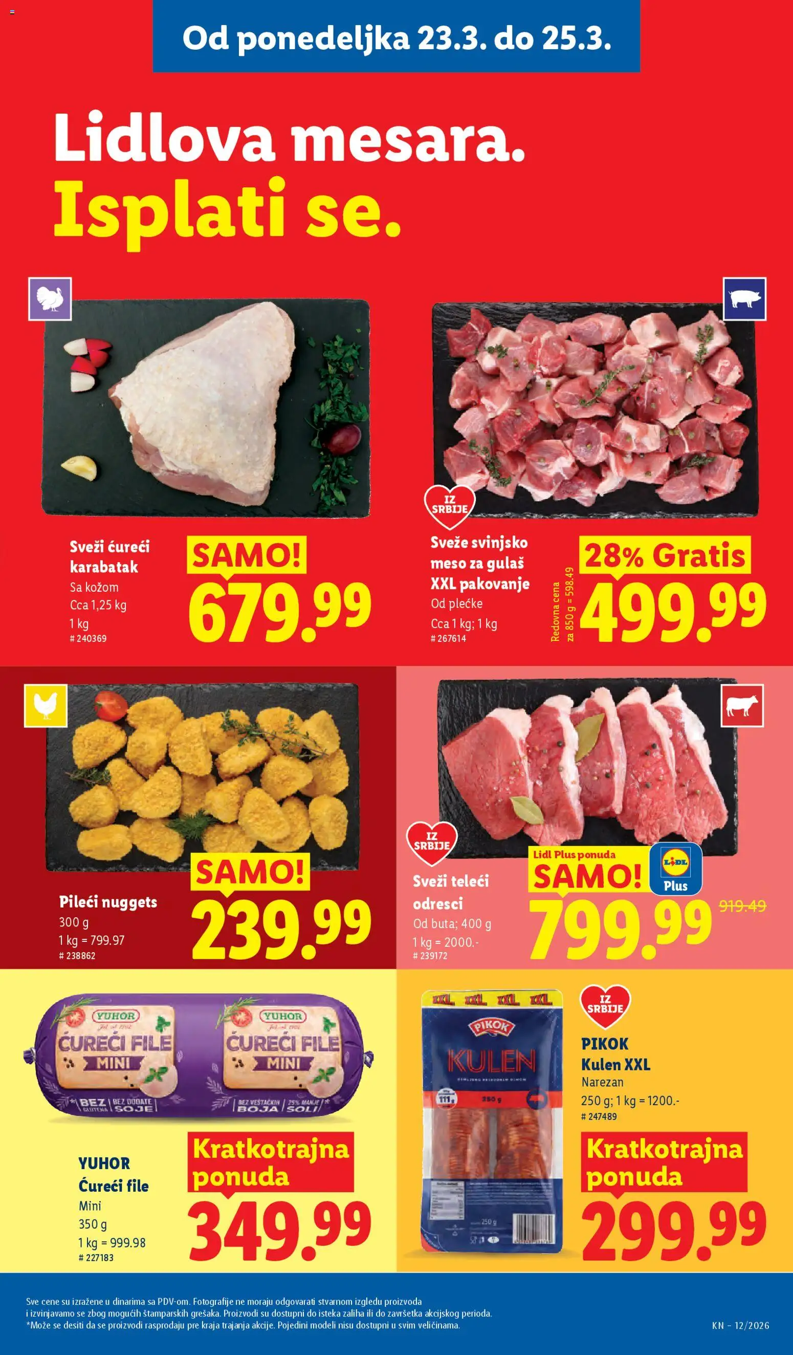 Lidl katalog - važi od 19.03.2026 | Strana: 83 | Proizvode: Svinjsko meso, Kulen, Ćureći file, Pakovanje
