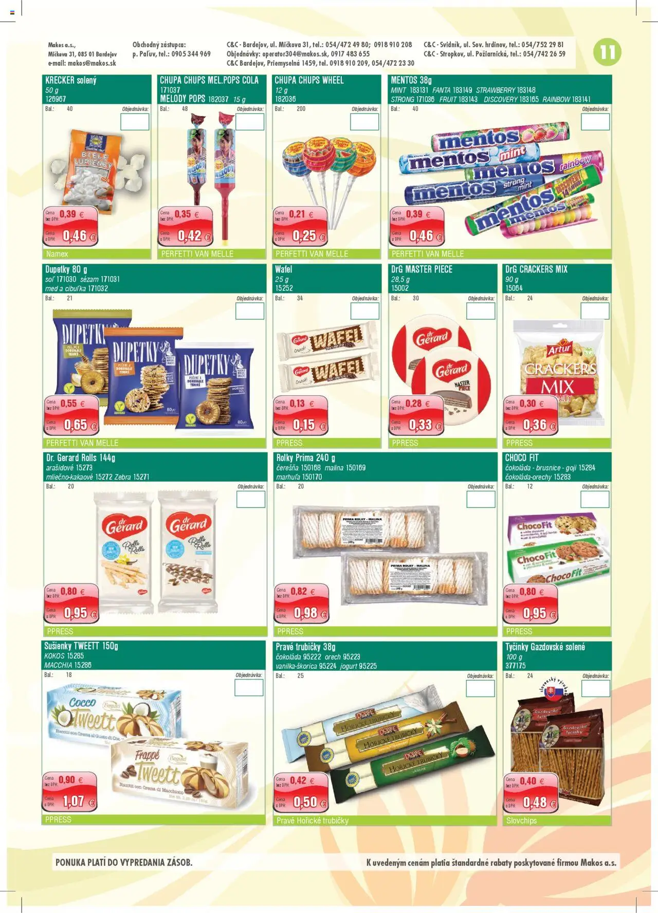 Makos leták │ platný od 30.06.2025 | Strana: 11 | Produkty: Jogurt, Čokoláda, Soľ, Cola