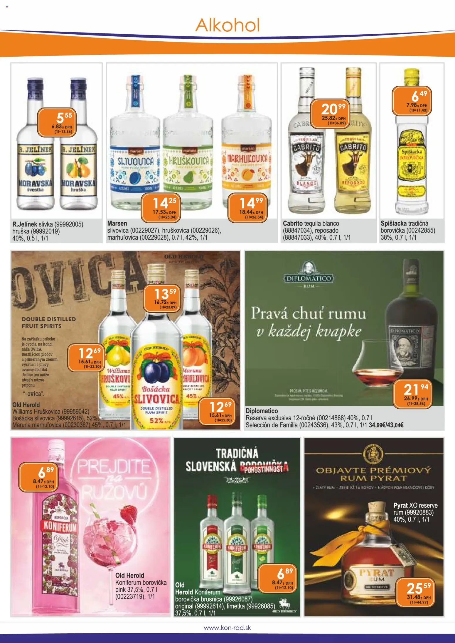 Nové KON - RAD akcie – leták je platný od 01.04.2026 | Strana: 11 | Produkty: Limetka, Diplomatico, Borovička, Alkohol
