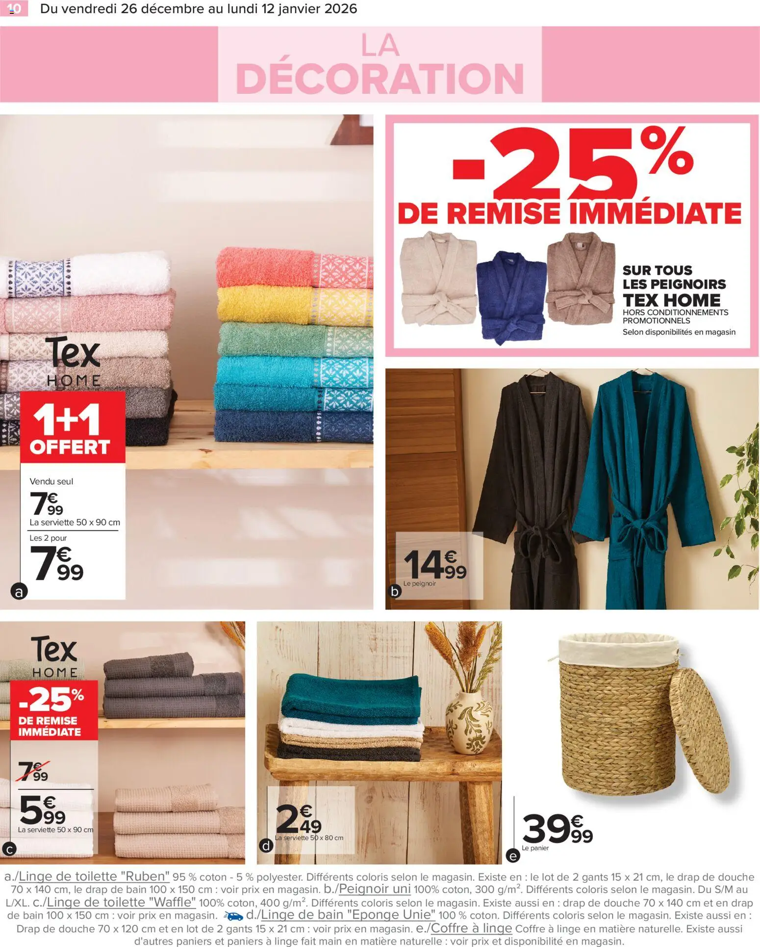 {H1} | Page: 12 | Produits: Coton, Eponge, Douche, Panier