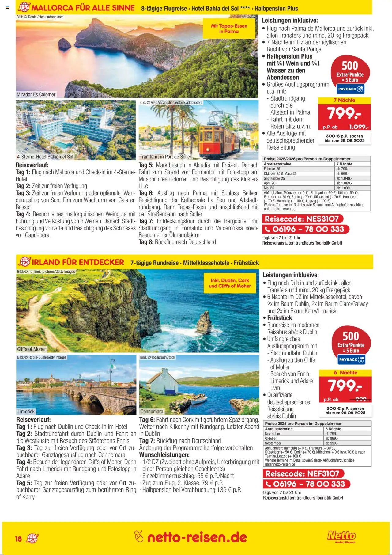 Netto Reisen Prospekt 	 - gültig ab dem 01.07.2025 | Seite: 18 | Produkte: Wasser, Wein, Uhr