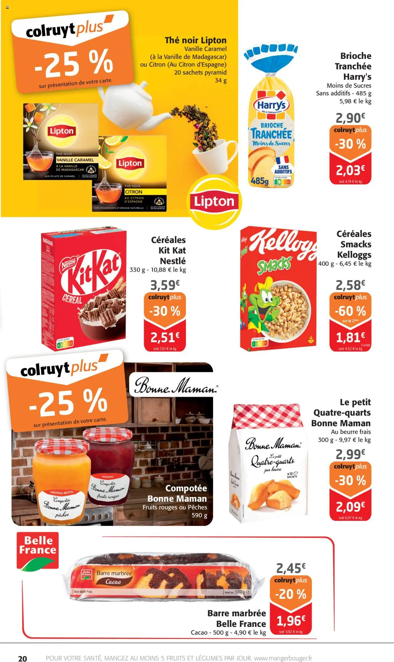  | Page: 20 | Produits: Compotée Bonne Maman, Poids, Beurre, Céréales