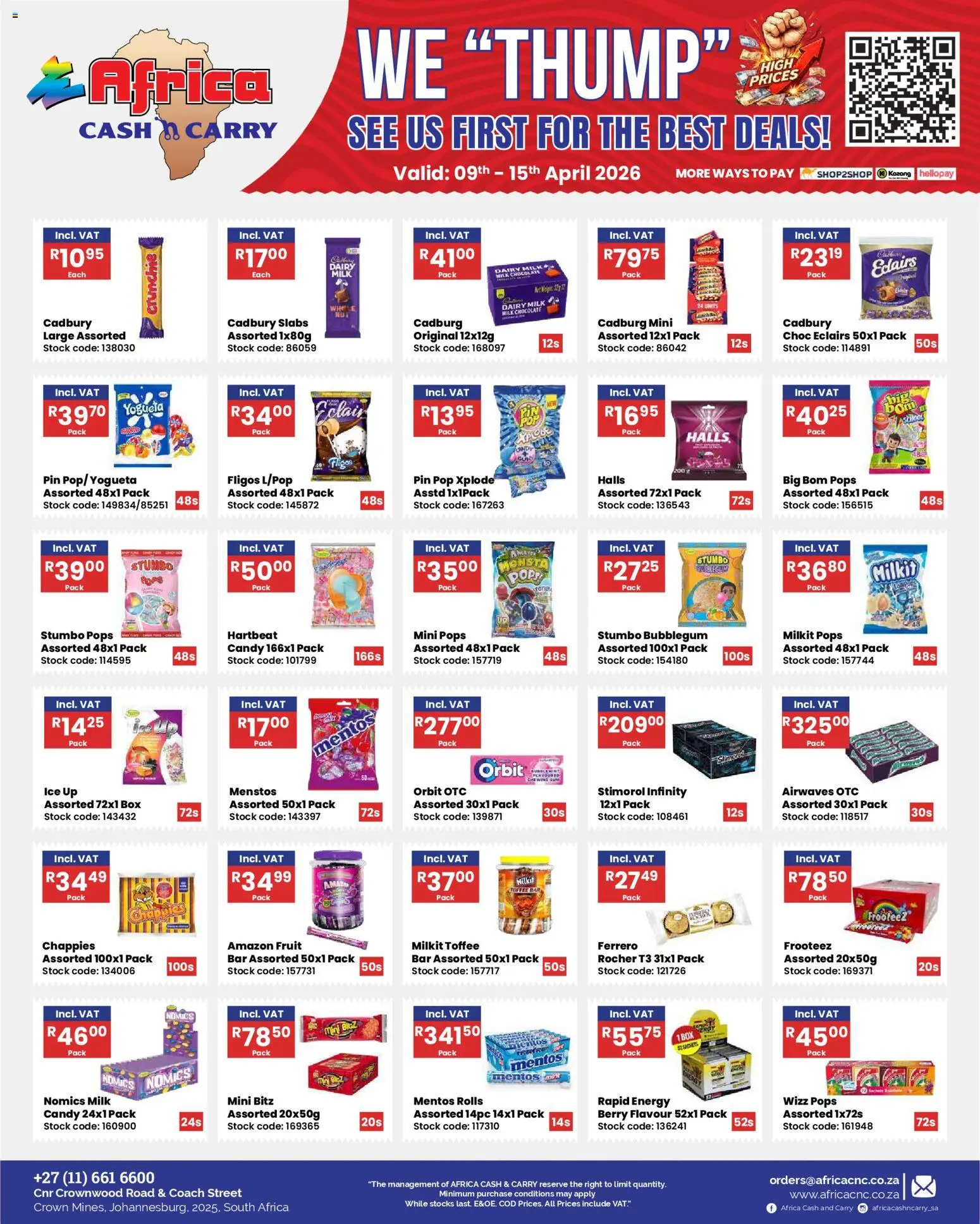 New Africa Cash & Carry catalogue – valid from 09.04.2026 | Page: 15 | Products: Box, Milk, Chocolate, Fruit