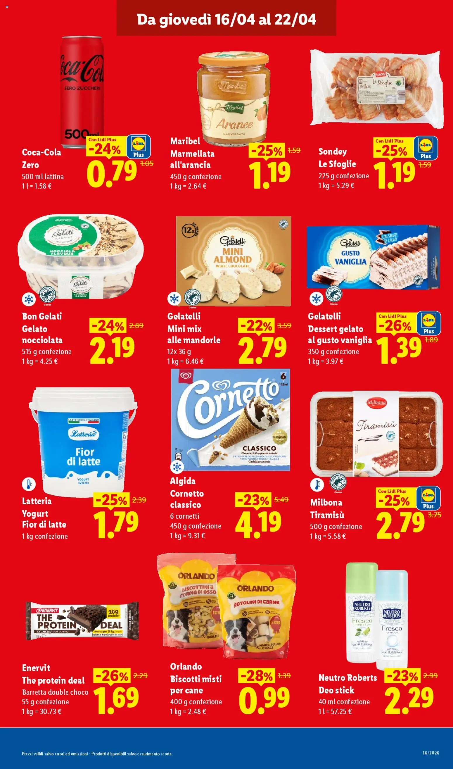 Volantino Lidl del 16.04.2026 | Pagina: 11 | Prodotti: Yogurt, Panna, Biscotti, Marmellata
