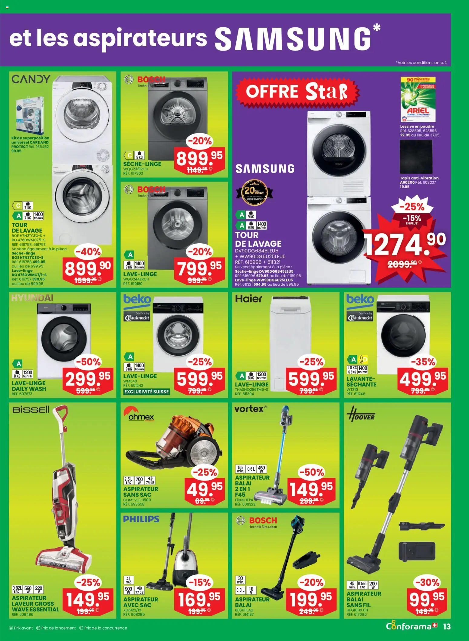 Conforama aktionen FR – gültig ab 08.04.2026 | Seite: 13 | Produkte: Samsung, Bosch, Philips