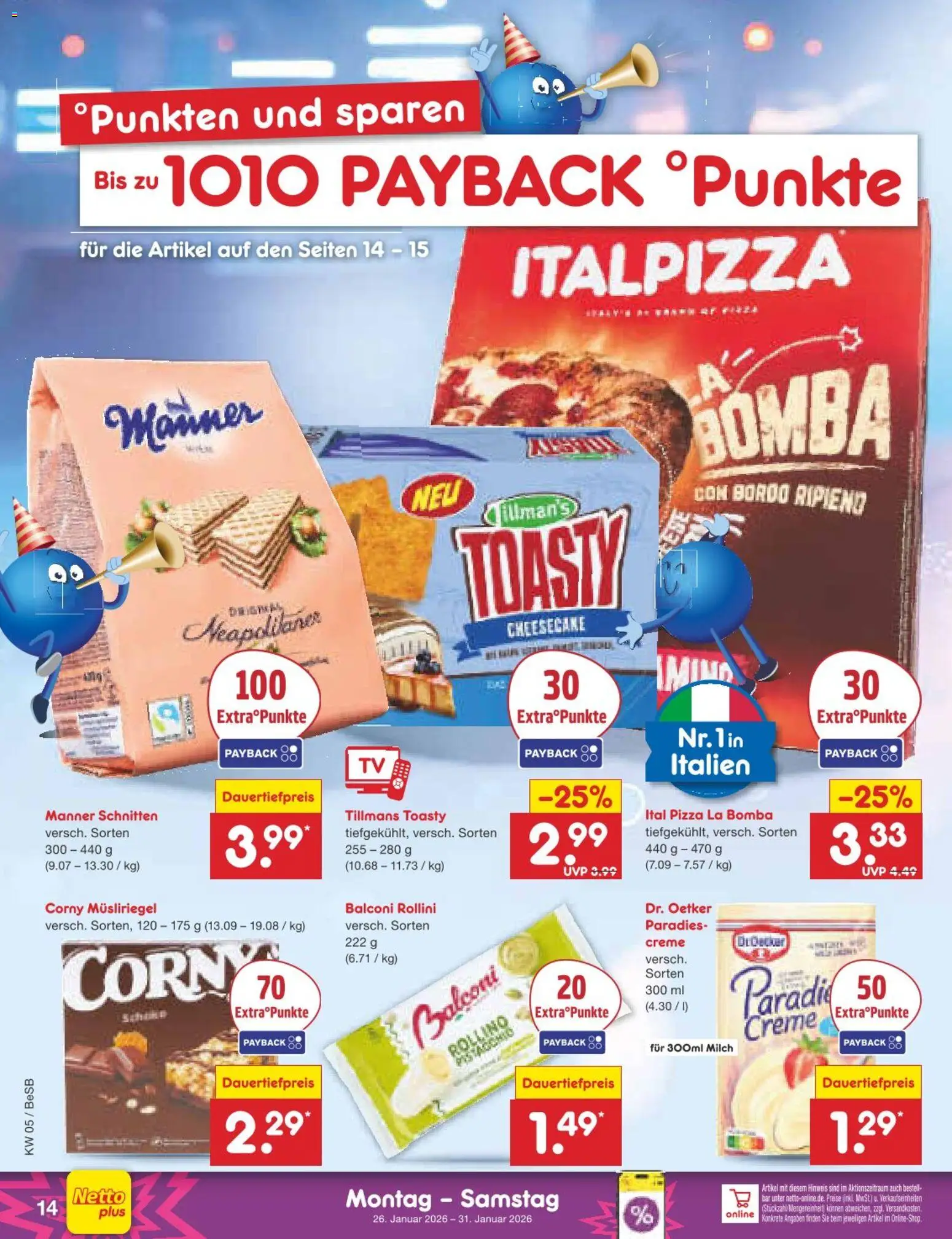 Netto Marken-Discount Prospekt 	 – gültig ab 26.01.2026 | Seite: 16 | Produkte: Milch, Creme, Pizza, TV