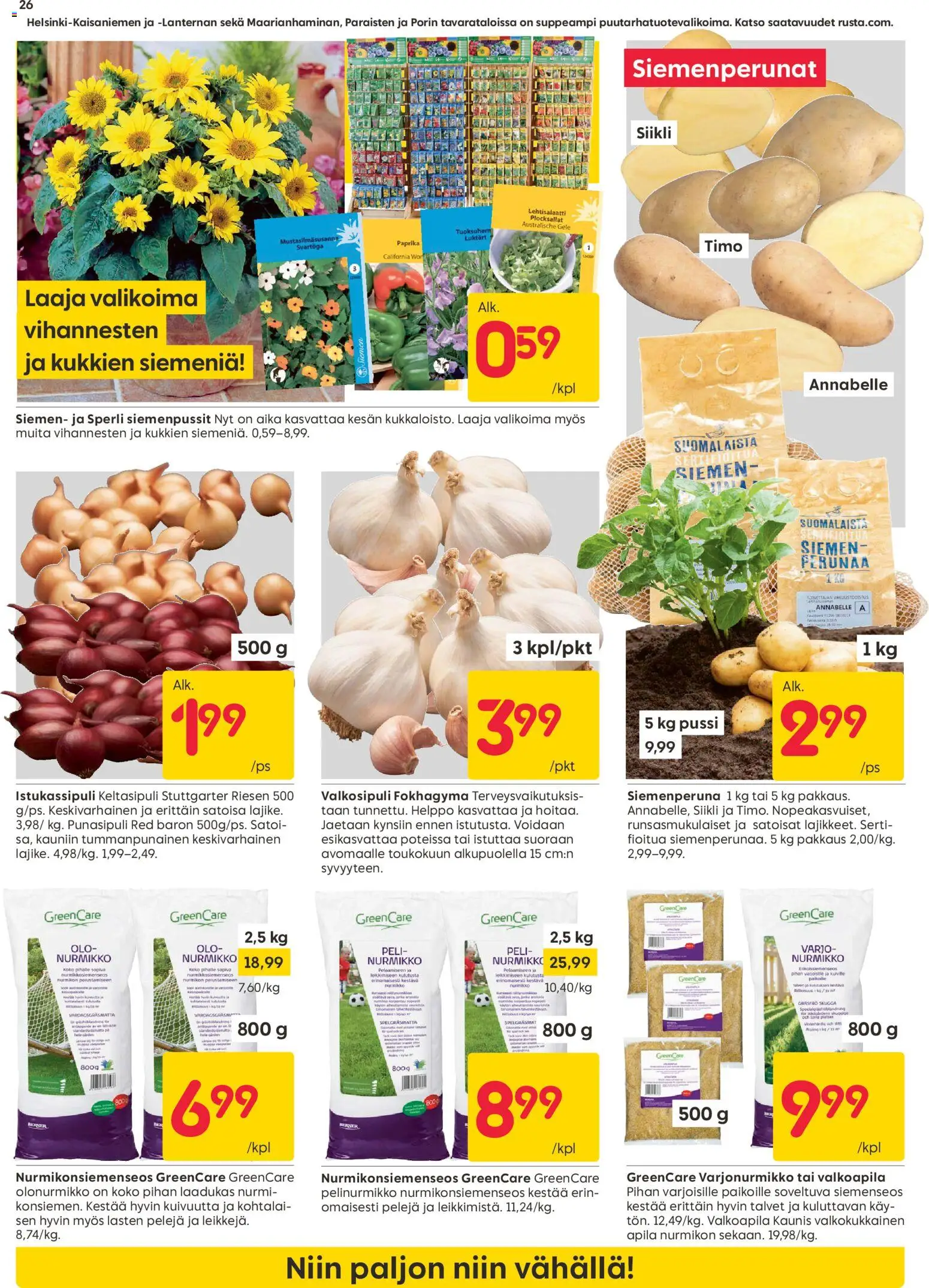 Rusta tarjoukset – voimassa 13.04.2026 alkaen | Sivu: 26 | Tuotteet: Valkosipuli, Paprika, Punasipuli, Peli