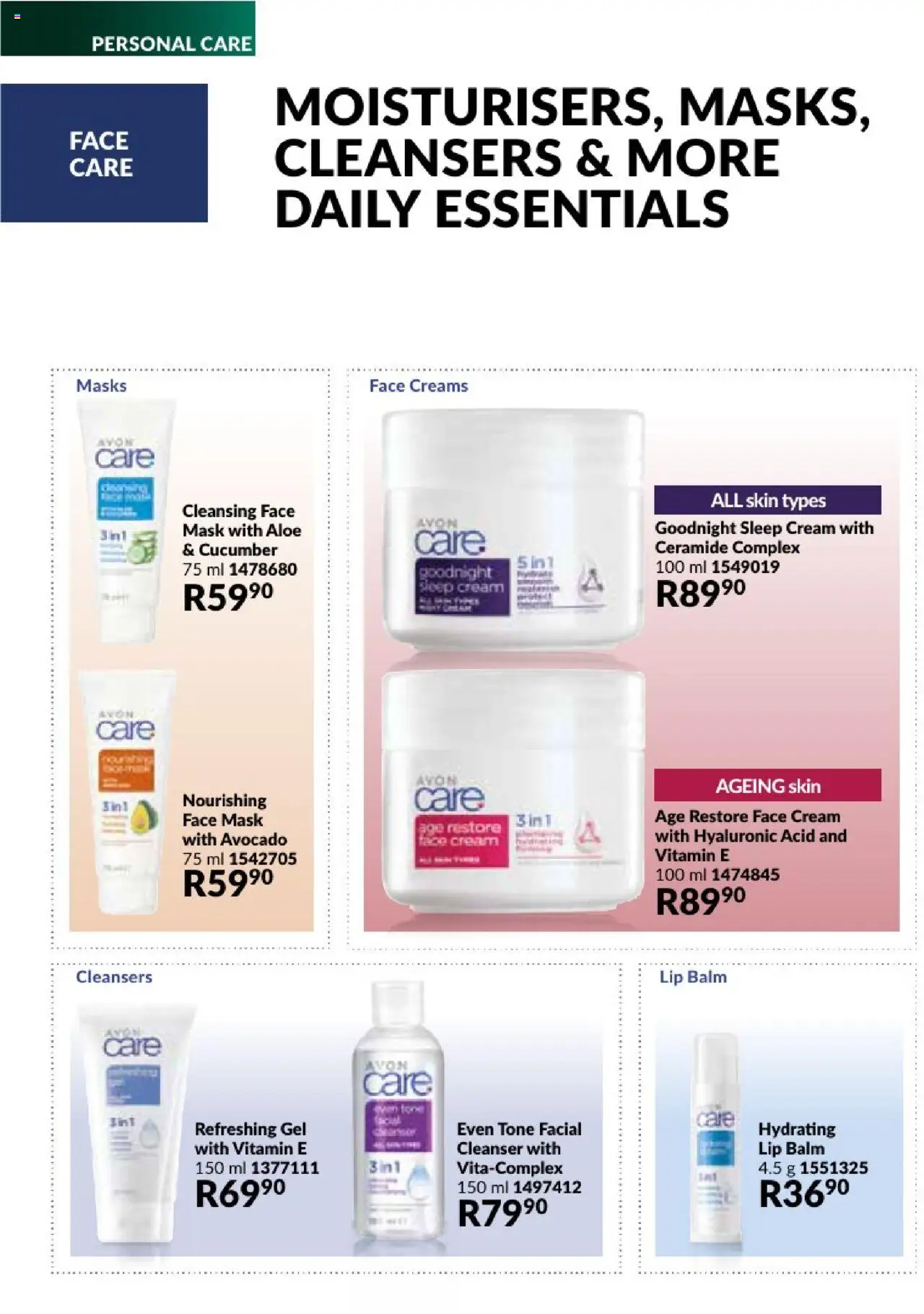 AVON Catalogue  │ valid from 01.08.2025 | Page: 136 | Products: Agua con gas, Mask, Cream, Lip balm