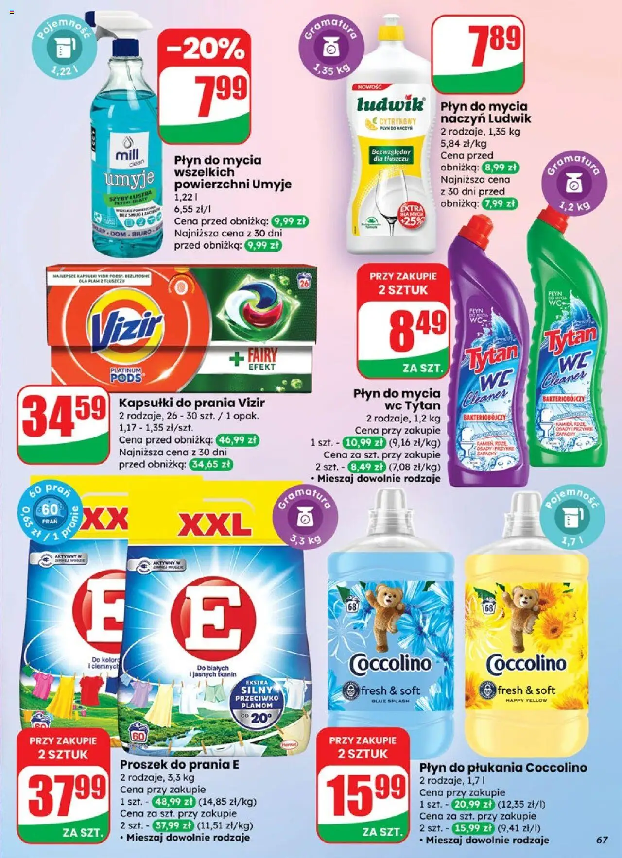 Dino Gazetka od 01.10.2025 | Strona: 67 | Produkty: Kapsułki do prania Vizir, Coccolino, Kapsułki do prania, Proszek do prania